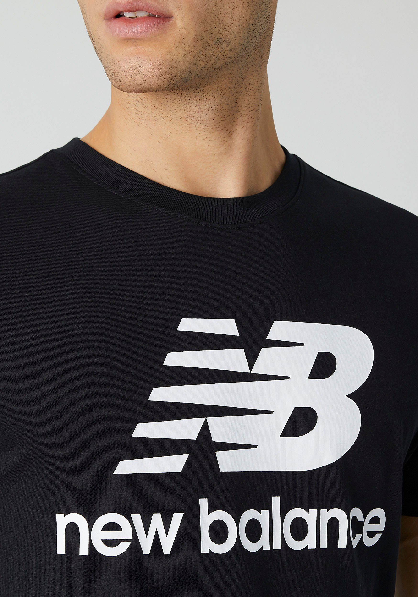 New Balance T-Shirt NB ESSENTIALS STACKED T-SHIRT LOGO schwarz