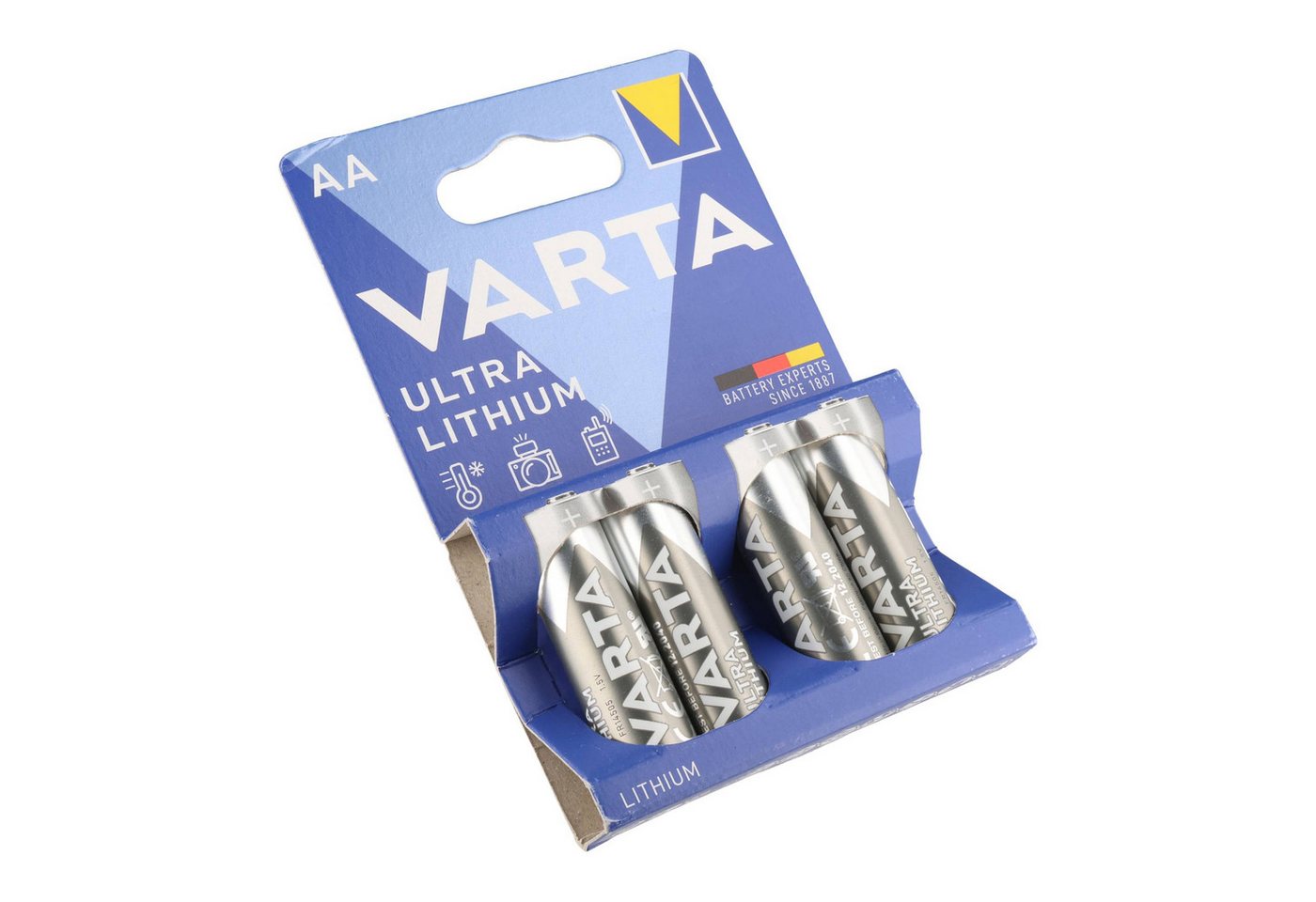 VARTA Varta Ultra Lithium Mignon AA, Varta Lithium Batterien, 6106, 1,5V, 4 Batterie, (1,5 V)