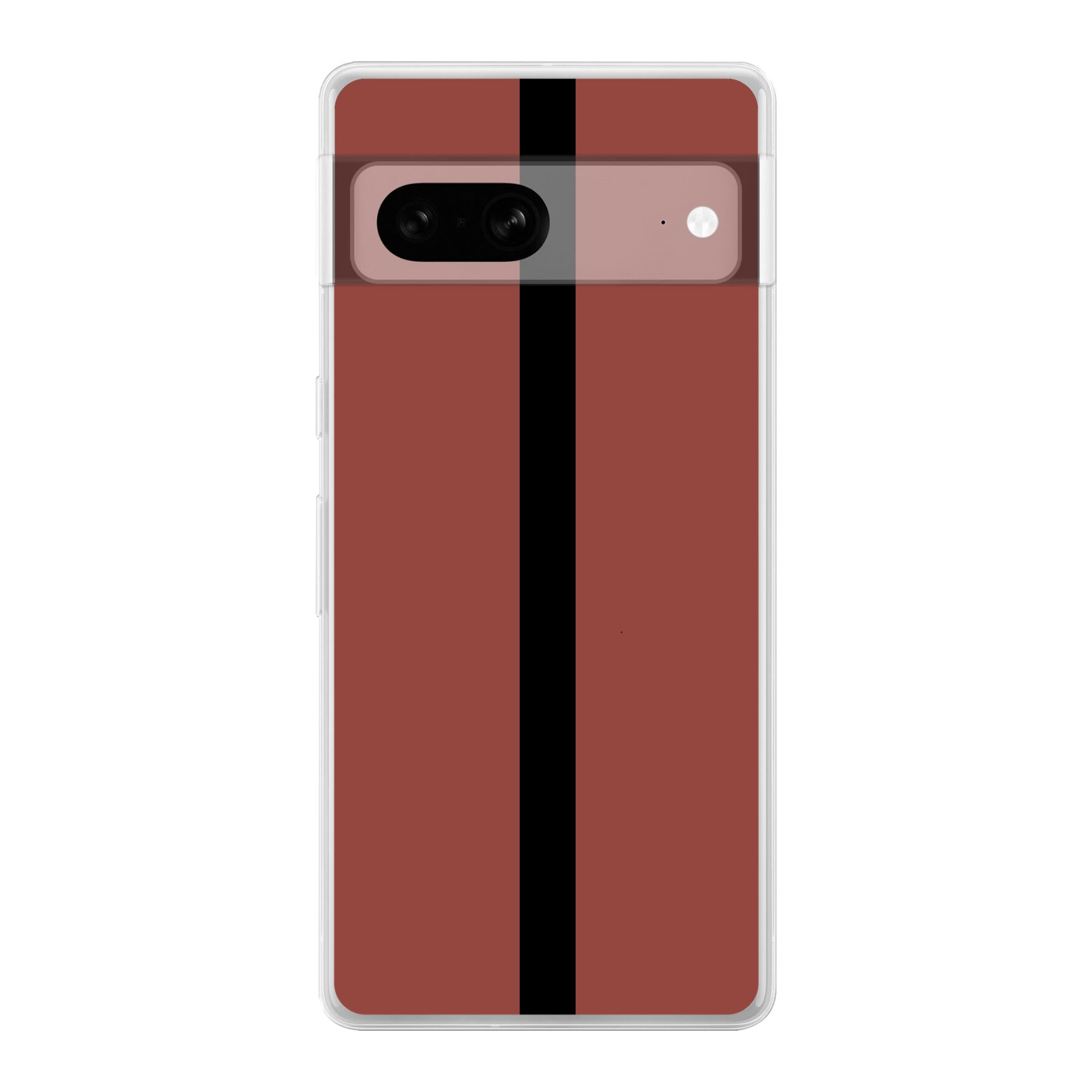 MuchoWow Handyhülle für Google Pixel 7 Rot - Schwarz - Gestreift - Minimalistisch, Phone Case, Silikon, Schutzhülle Dünn