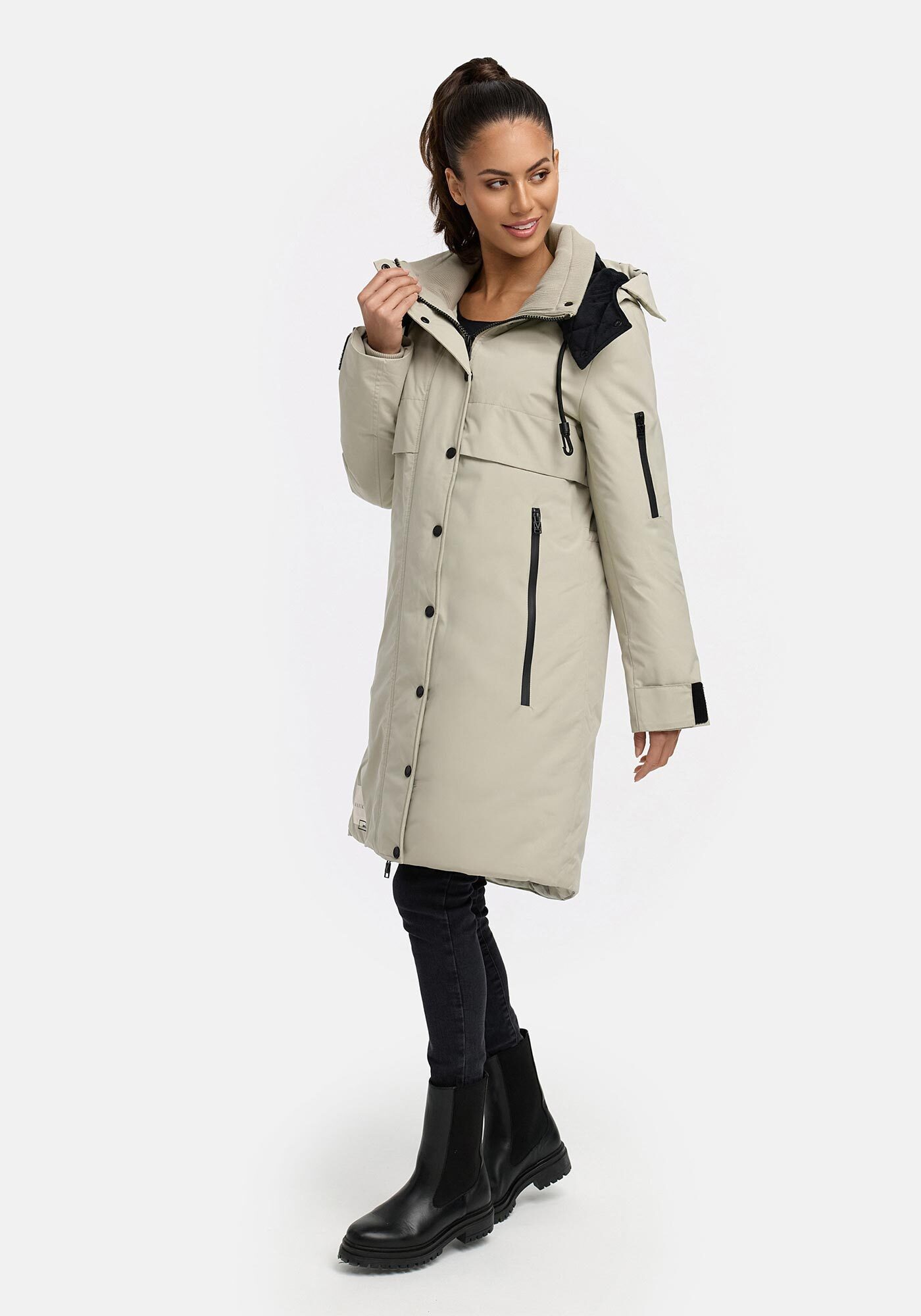 Marikoo Winterjacke Anoukaa langer Parka mit abnehmbarer Kapuze