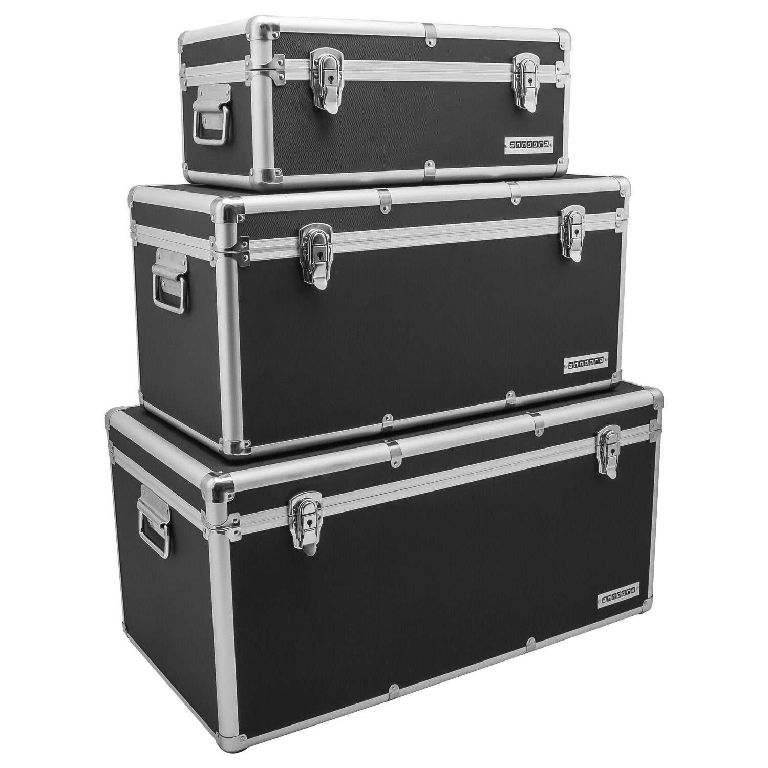 anndora Aufbewahrungsbox Alu Rahmenkoffer Transportbox (schwarz, günstig online kaufen