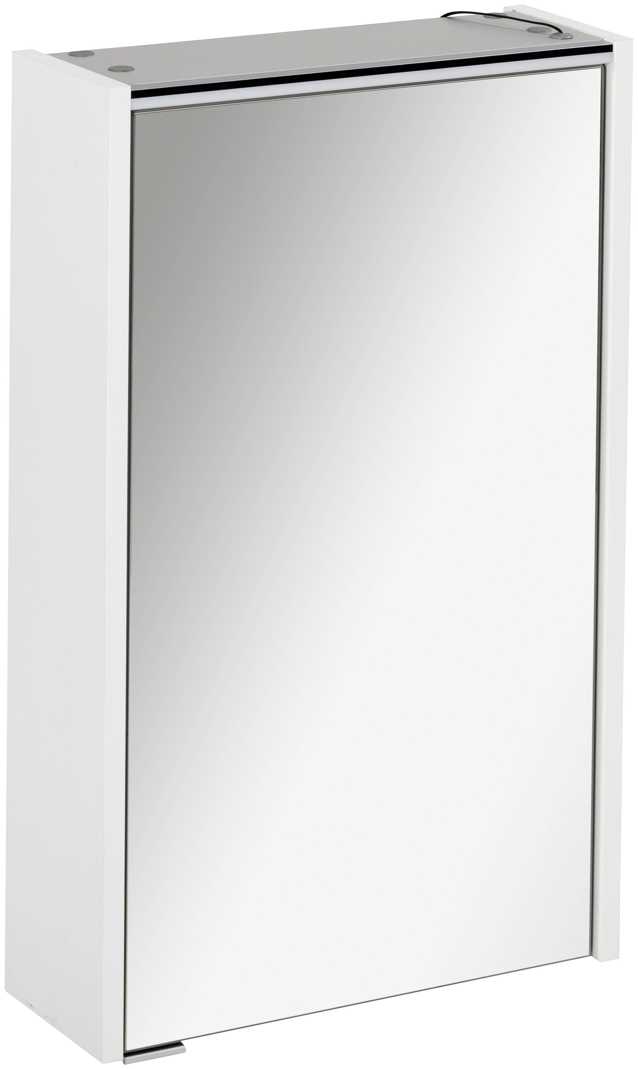FACKELMANN Spiegelschrank Denver Badmöbel 2 Glaseinlegeböden, Schalter, Steckdose