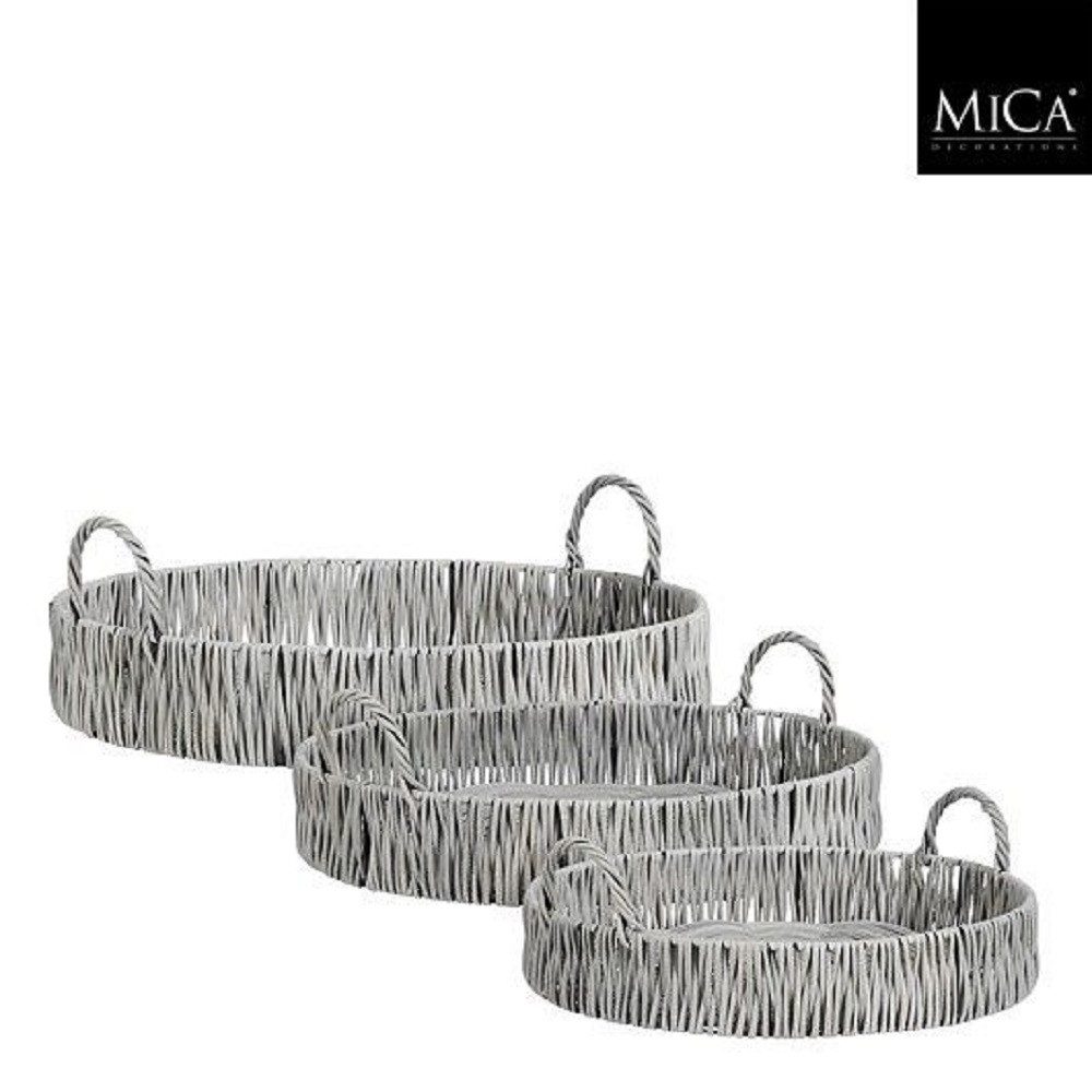 edelman Dekotablett Mica, Liam Serviertablett, recyceltes Polyester, grau, H17xD52cm, 1189 (1 St)