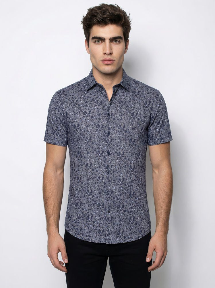 DESOTO Kurzarmhemd Casual Kent 1/2 Jerseyhemd, slim fit, Kentkragen, bügelfrei