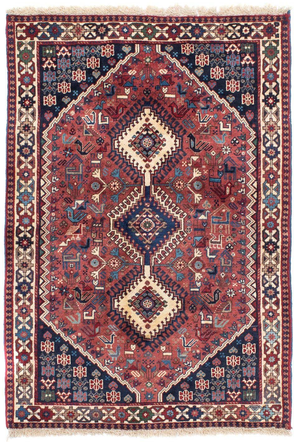 Wollteppich Yalameh Felder Rosso chiaro 140 x 100 cm, morgenland, rechteckig, Höhe: 10 mm, Handgeknüpft