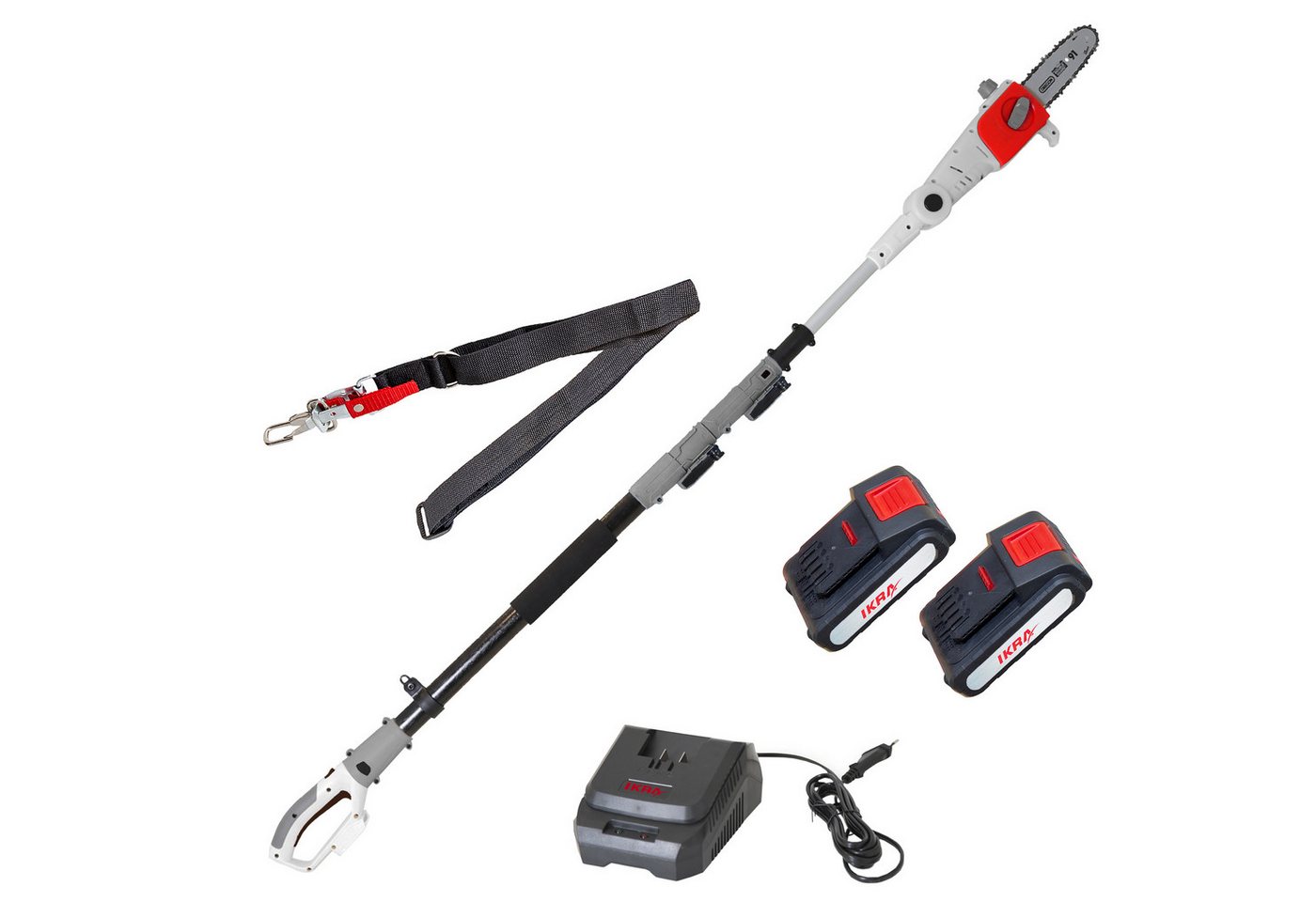 ikra GmbH Akku-Hochentaster ICPS 2020, bis 4 m Arbeitshöhe, (inkl. Akku & Schnelllader), 20 cm Sägelänge, bis 4m Arbeitshöhe, inkl. 2. Akku & Schnelllader