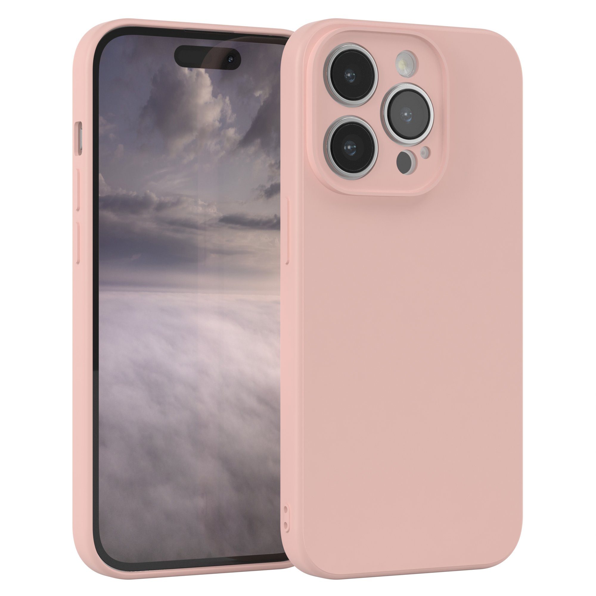 EAZY CASE Handyhülle TPU Hülle für Apple iPhone 14 Pro 6,1 Zoll, Hülle mit Kameraschutz Bumper Case silikonschutzhülle Rosa / Altrosa