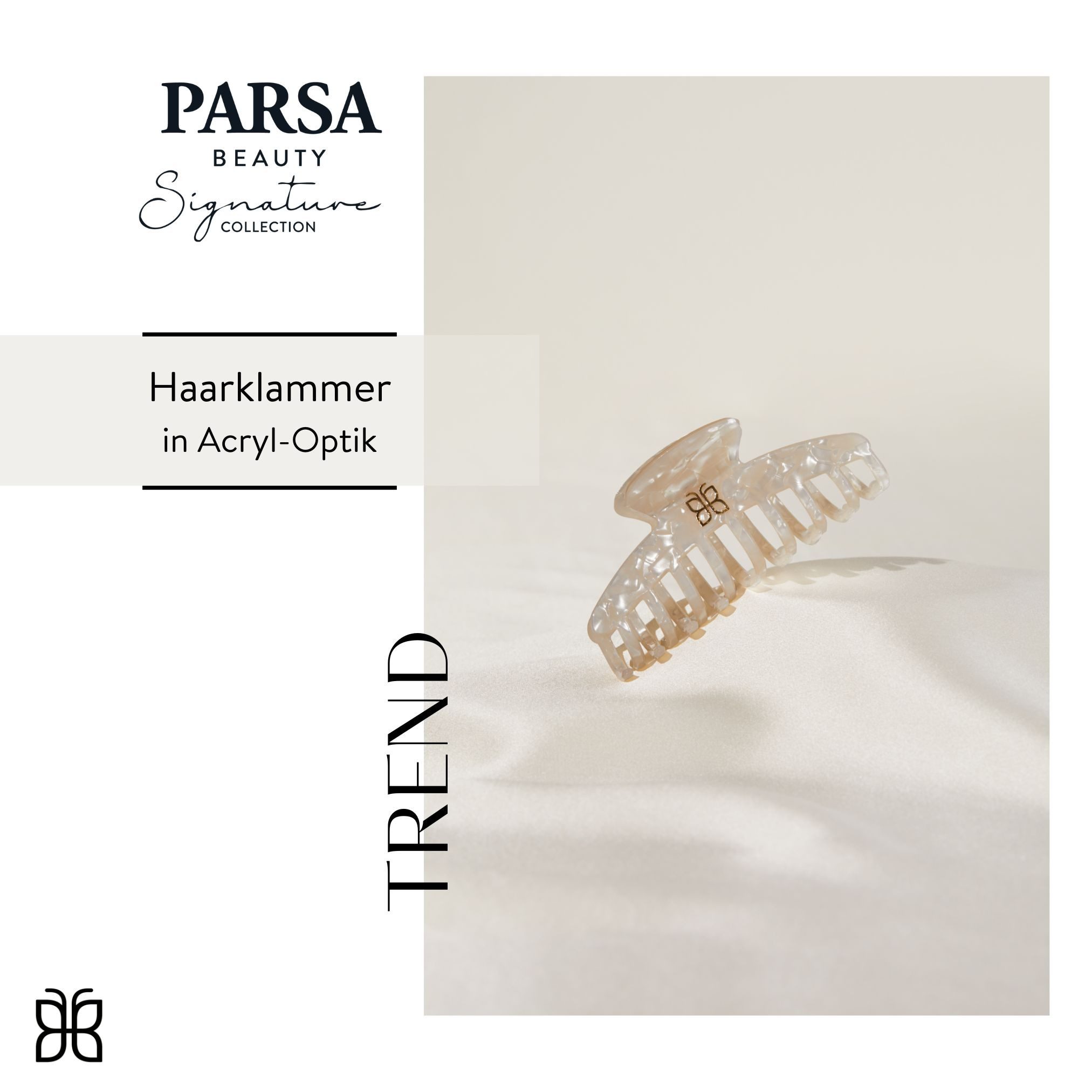 PARSA Beauty Haarklammer Signature Collection Haarklammer aus Acryl in elegantem Beige