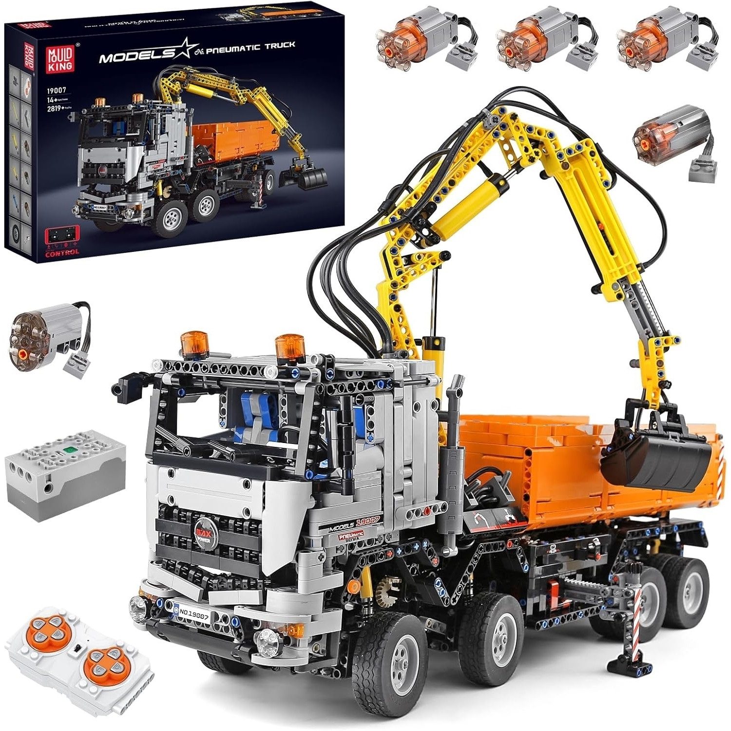 Mould King 19007 RC Pneumatischer Muldenkipper Konstruktionsspielsteine günstig online kaufen