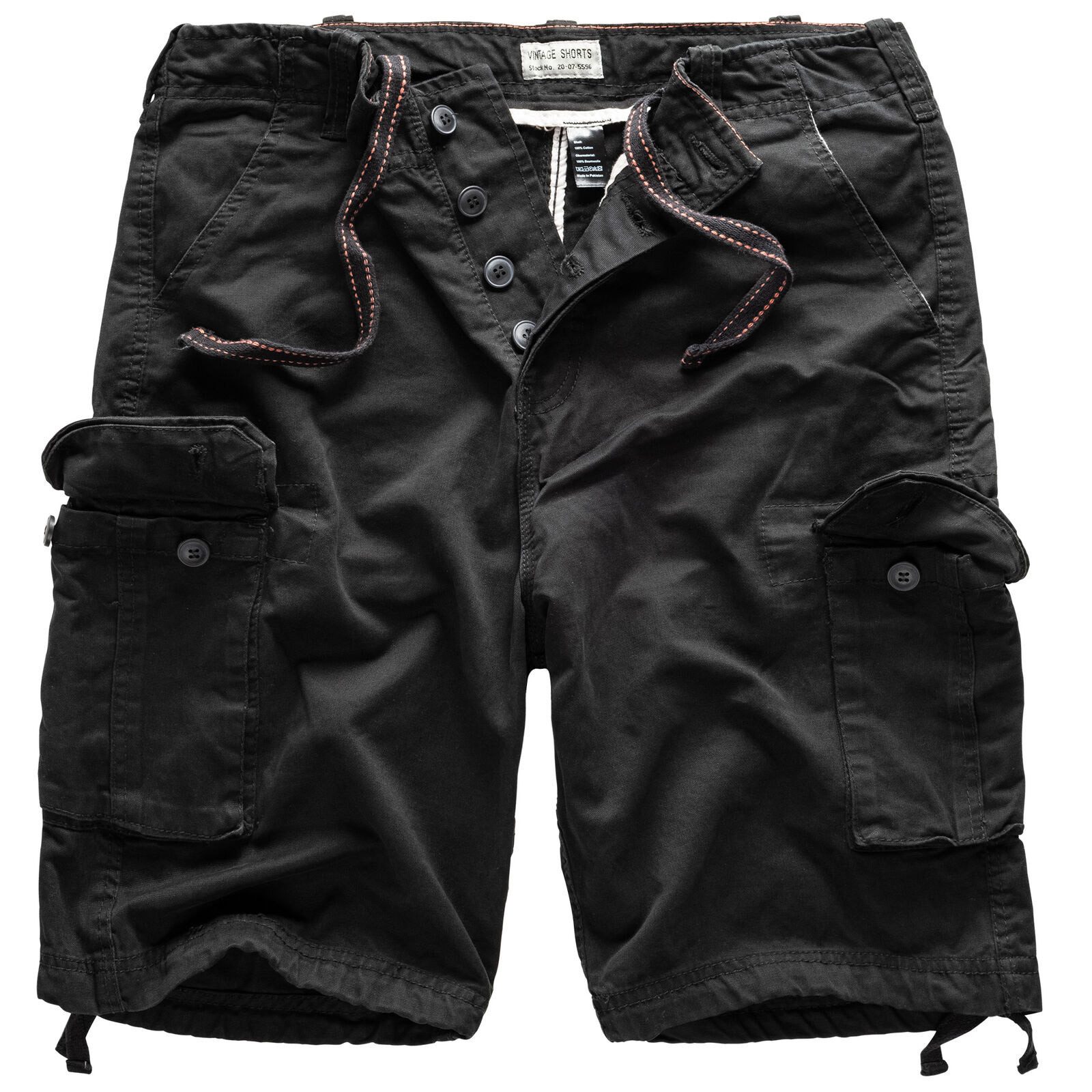 Cargoshorts Vintage Bermuda Baumwolle Sommer Shorts Kurze Hose Army knielang