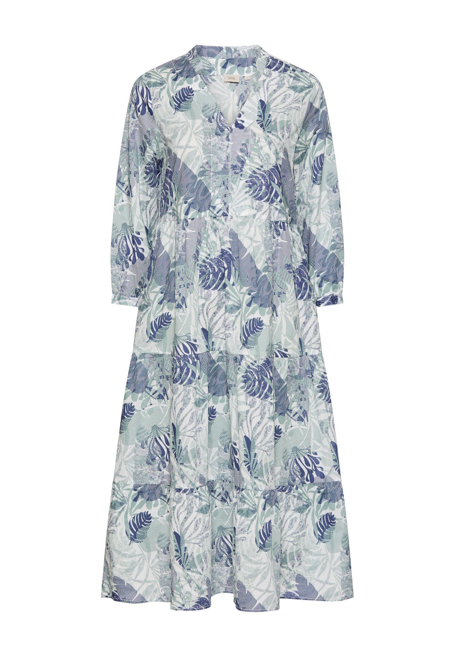 Sommerkleid mit Allover-Print Dreiviertelarm