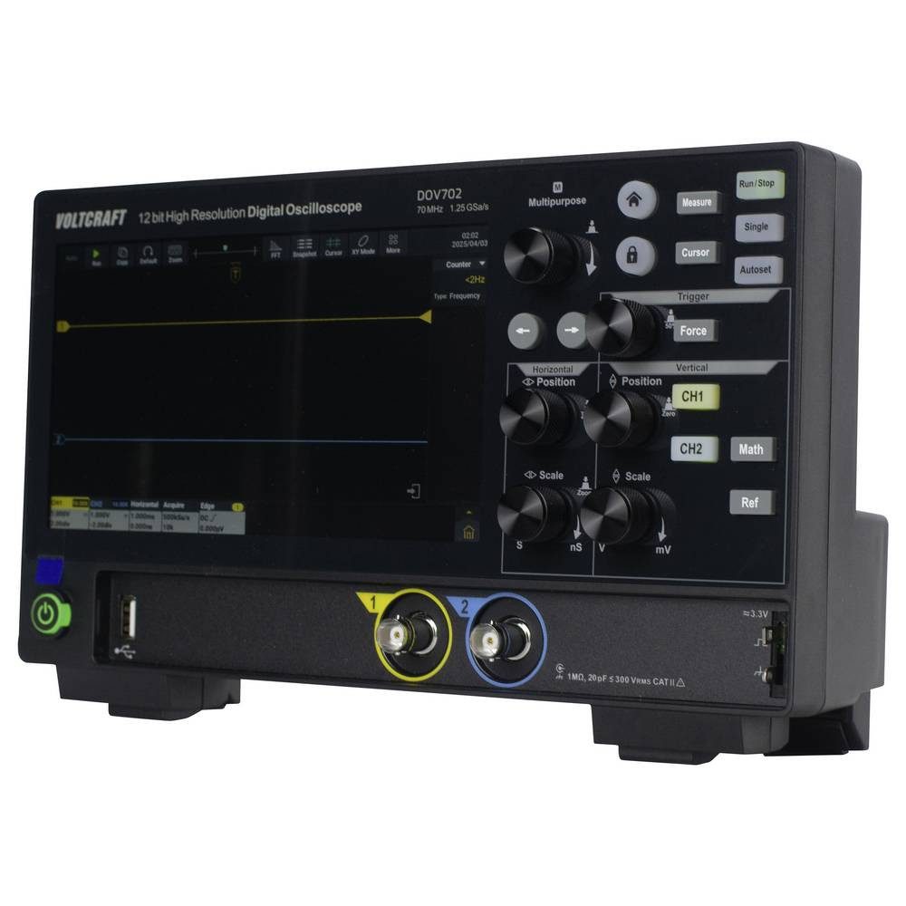 VOLTCRAFT Multimeter 70 MHz 2-Kanal 12 Bit VC-16753905, Digital-Speicher (DSO)