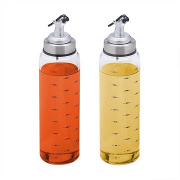 Trendmax Ölspender, (2-tlg), 2er set Tropffrei Glas Ölspender Essigspender Skala Ausgießer