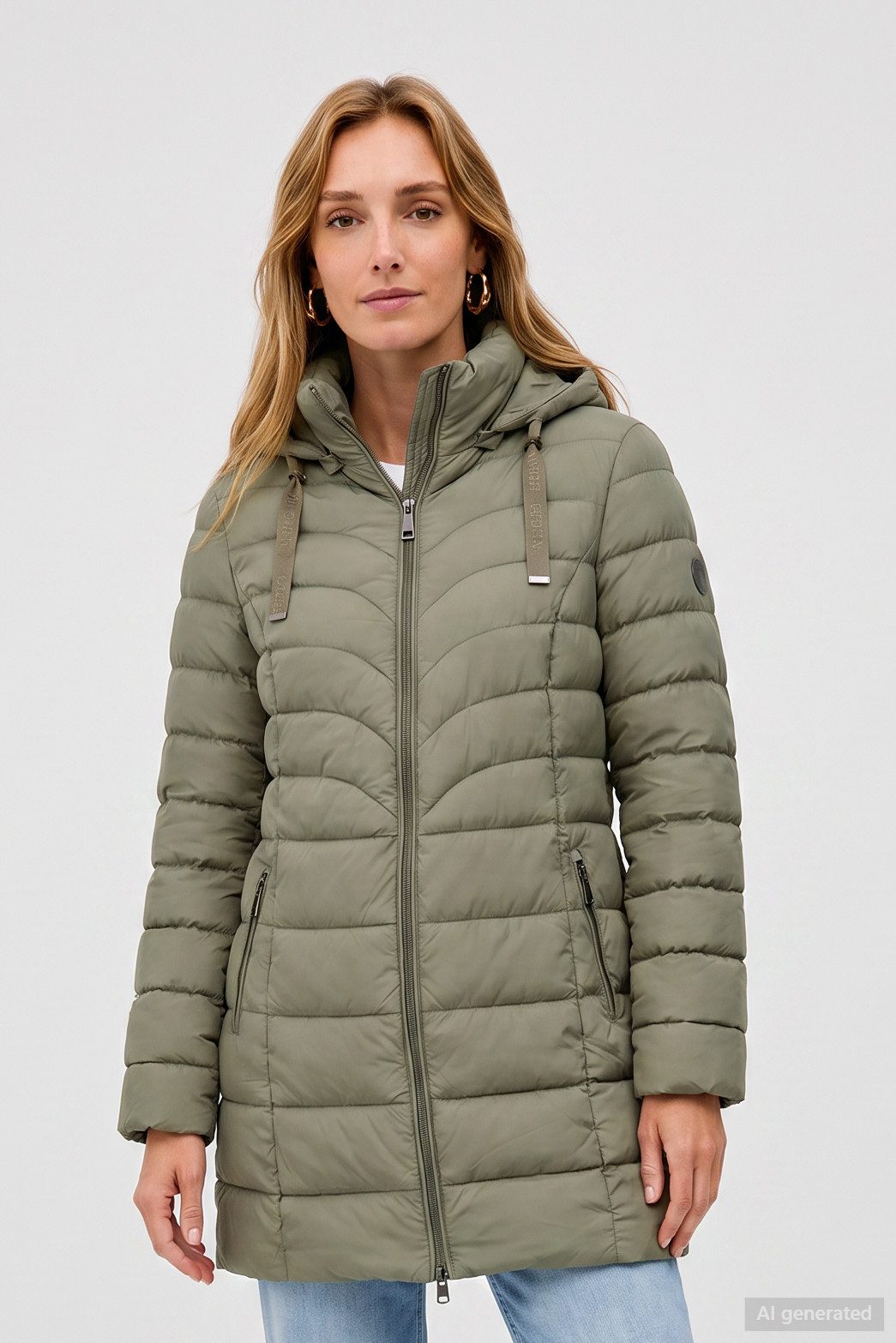 Barbara Lebek Steppjacke warme Damenjacke oder Herbstjacke mit abnehmbarer Kapuze