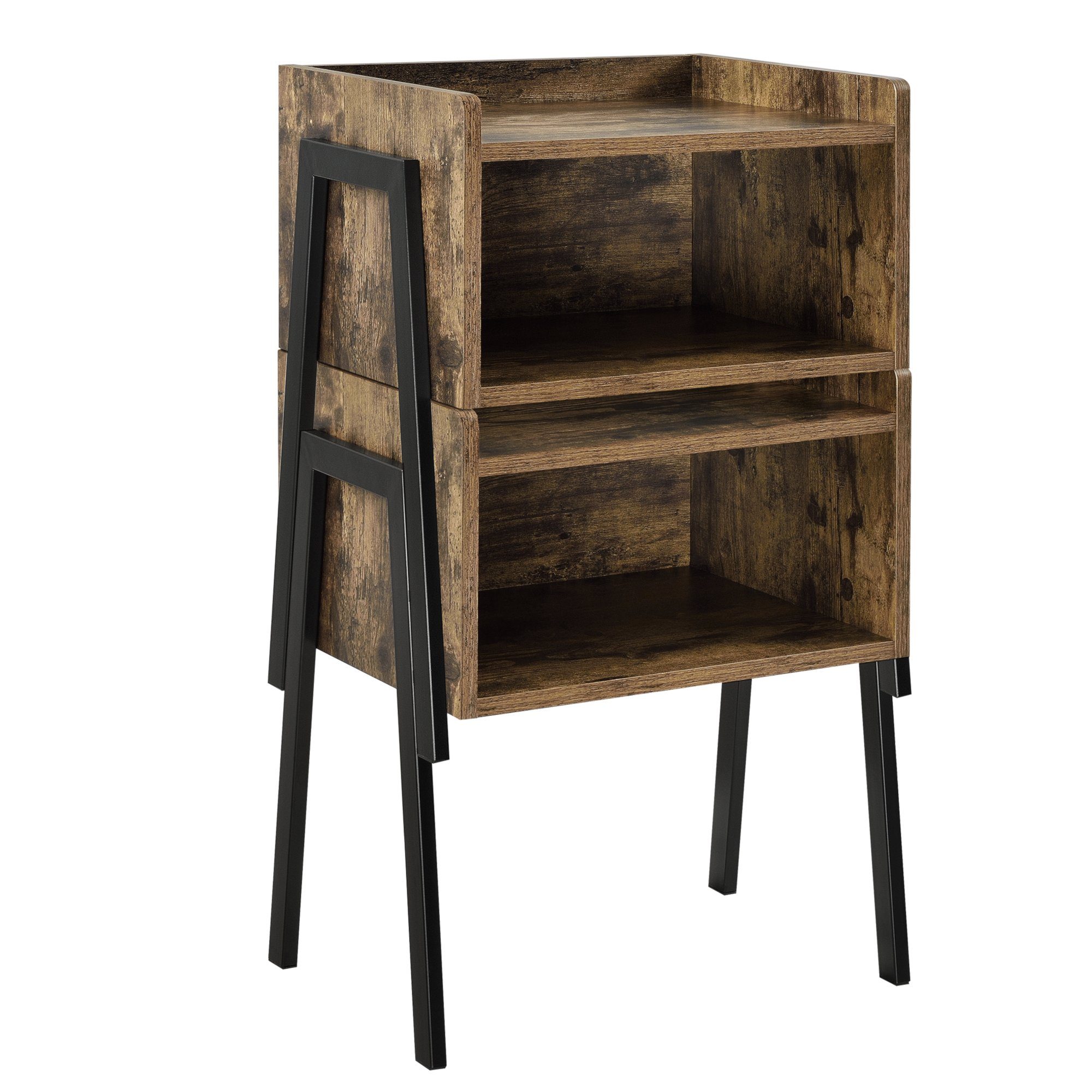en.casa Beistelltisch, »Andernach« - 42 x 35 x 52cm - Stapelbar - Holzfarben
