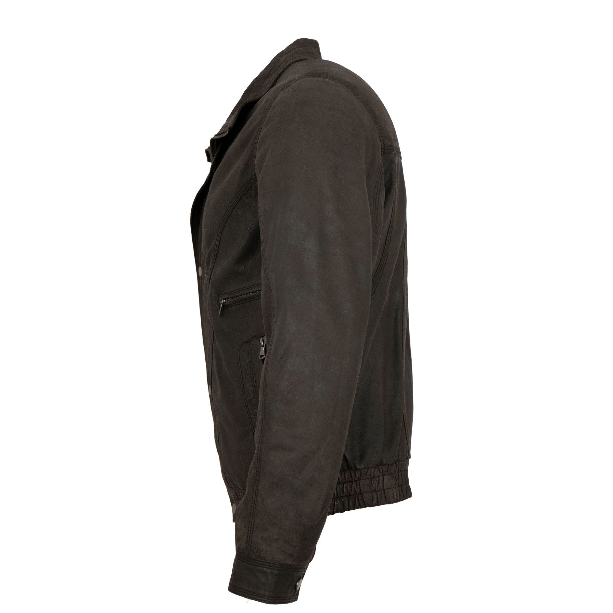 Maddox Lederjacke Mattis MADDOX - Herren Lederjacke Blouson Lammnubuk dunkelbraun antik