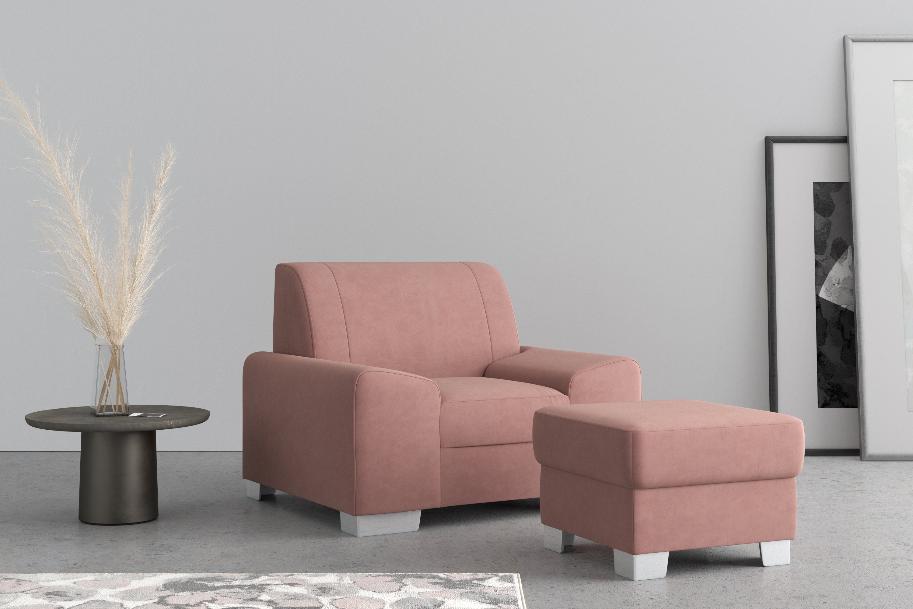 DOMO collection Sessel Anzio, wahlweise mit Federkern