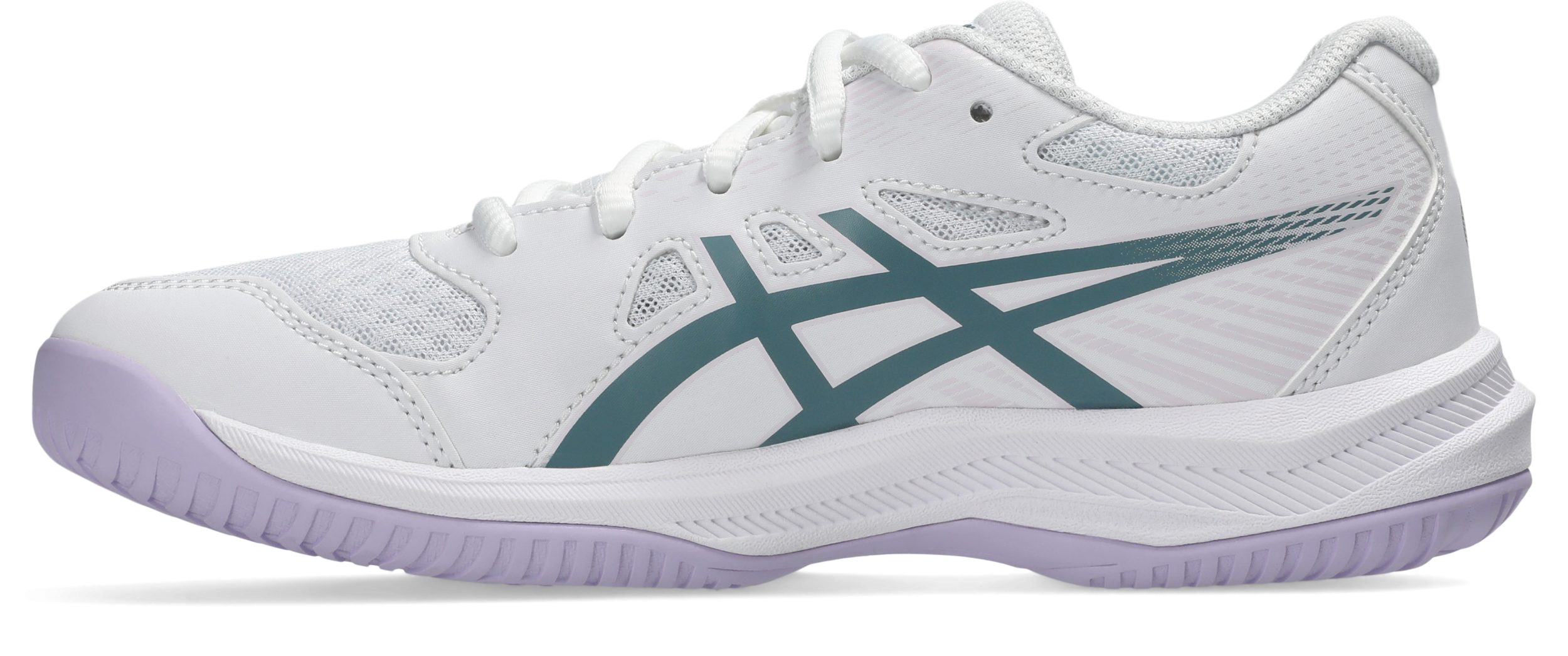 Asics UPCOURT 6 GS WHITE/FOGGY TEAL Handballschuh