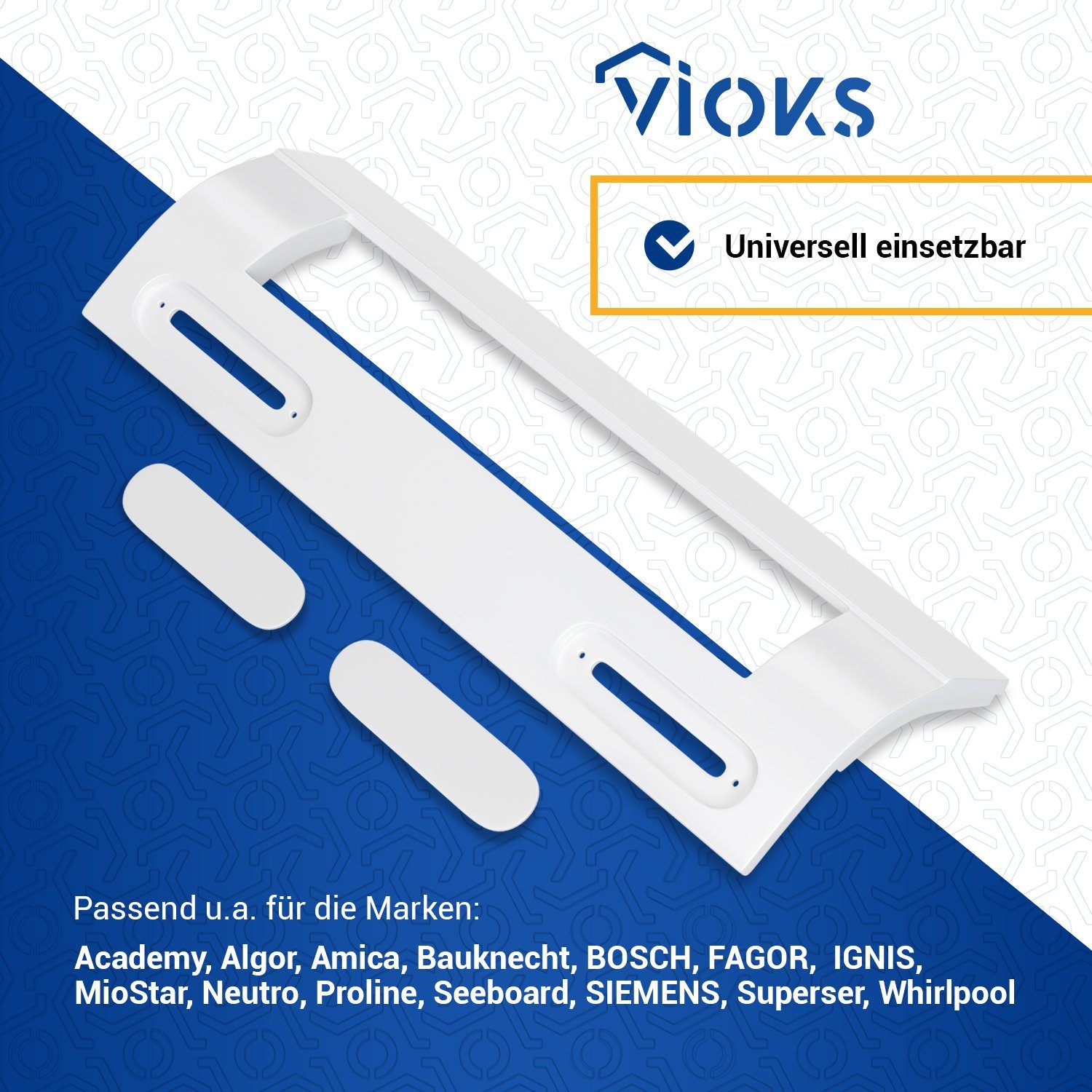 VIOKS Türgriff Griff Universal 200x60x45 mm, 1-tlg., für 82-163 mm Schraubenabstand Kühlschrank Gefrierschrank – Bild 4 von 5