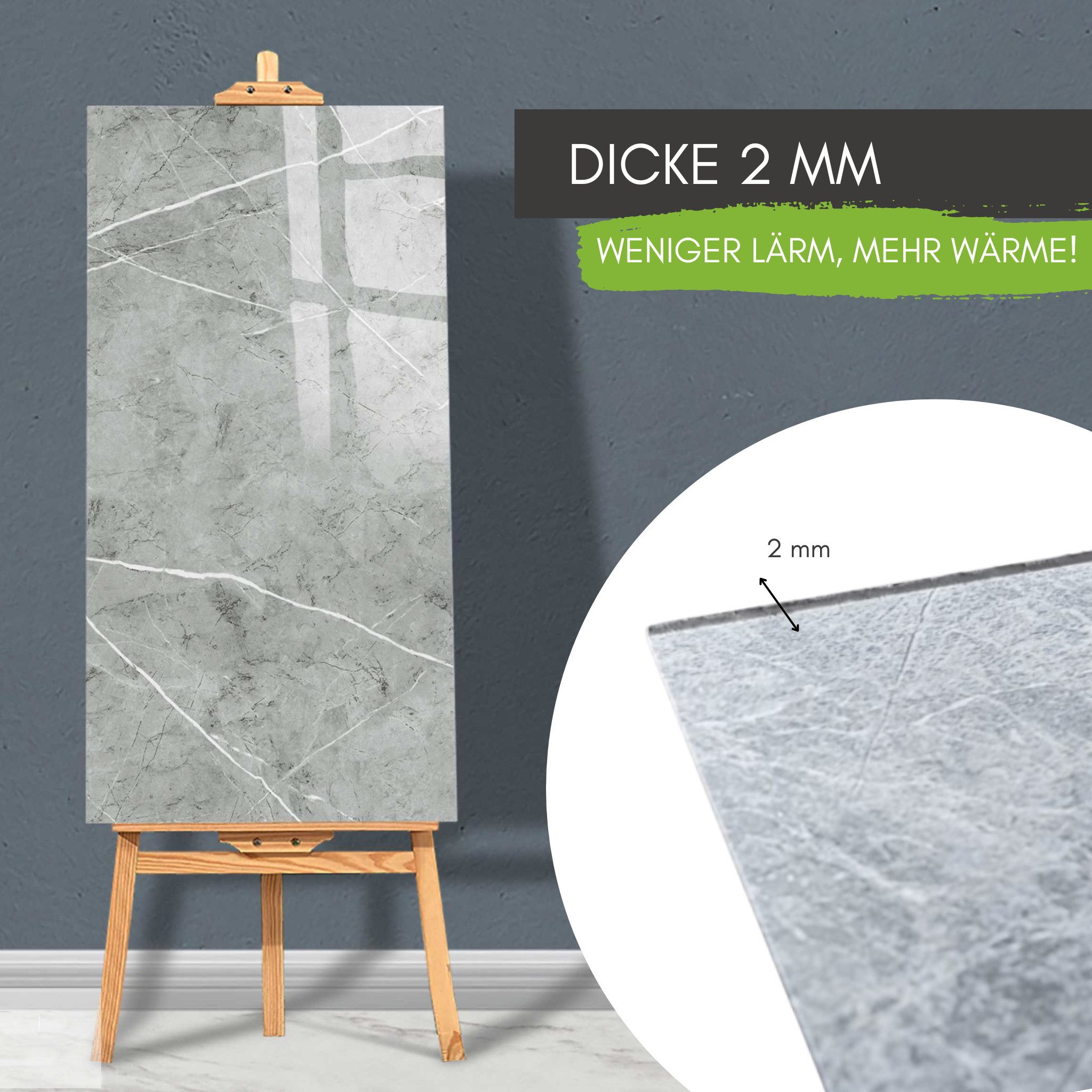 STM Company Wandpaneel Selbstklebende Marmor-Optik PVC Wandpaneele, Feuchtigkeitsbeständig, (8-tlg. Set 1,44 m) Für Küche, Badezimmer & Wohnbereich
