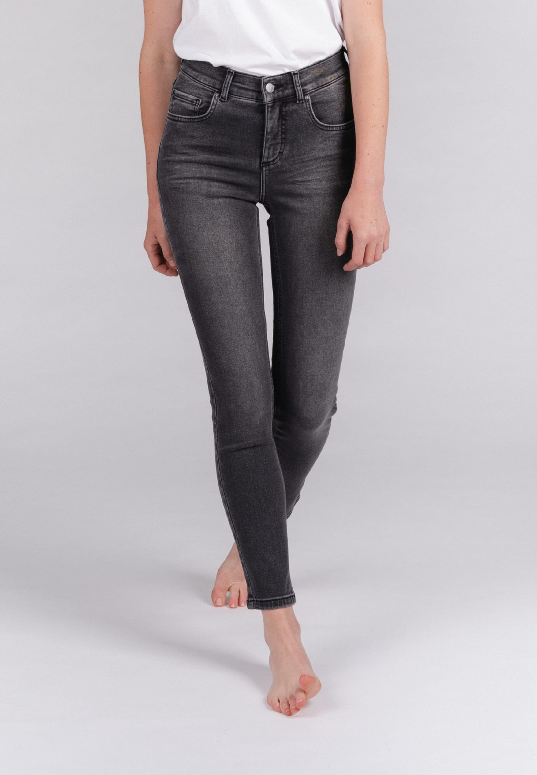 ANGELS Slim-fit-Jeans Jeans Skinny mit Used-Waschung grau