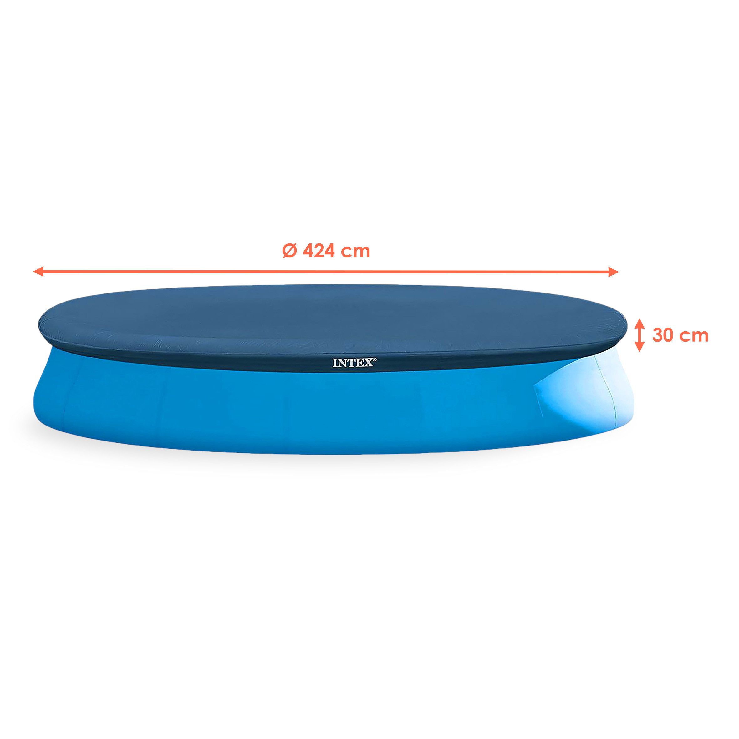 Intex Pool-Abdeckplane Poolabdeckung rund blau - 424 cm (Anzahl, 1-St., Plane), ca. 30 cm seitlicher Überhang