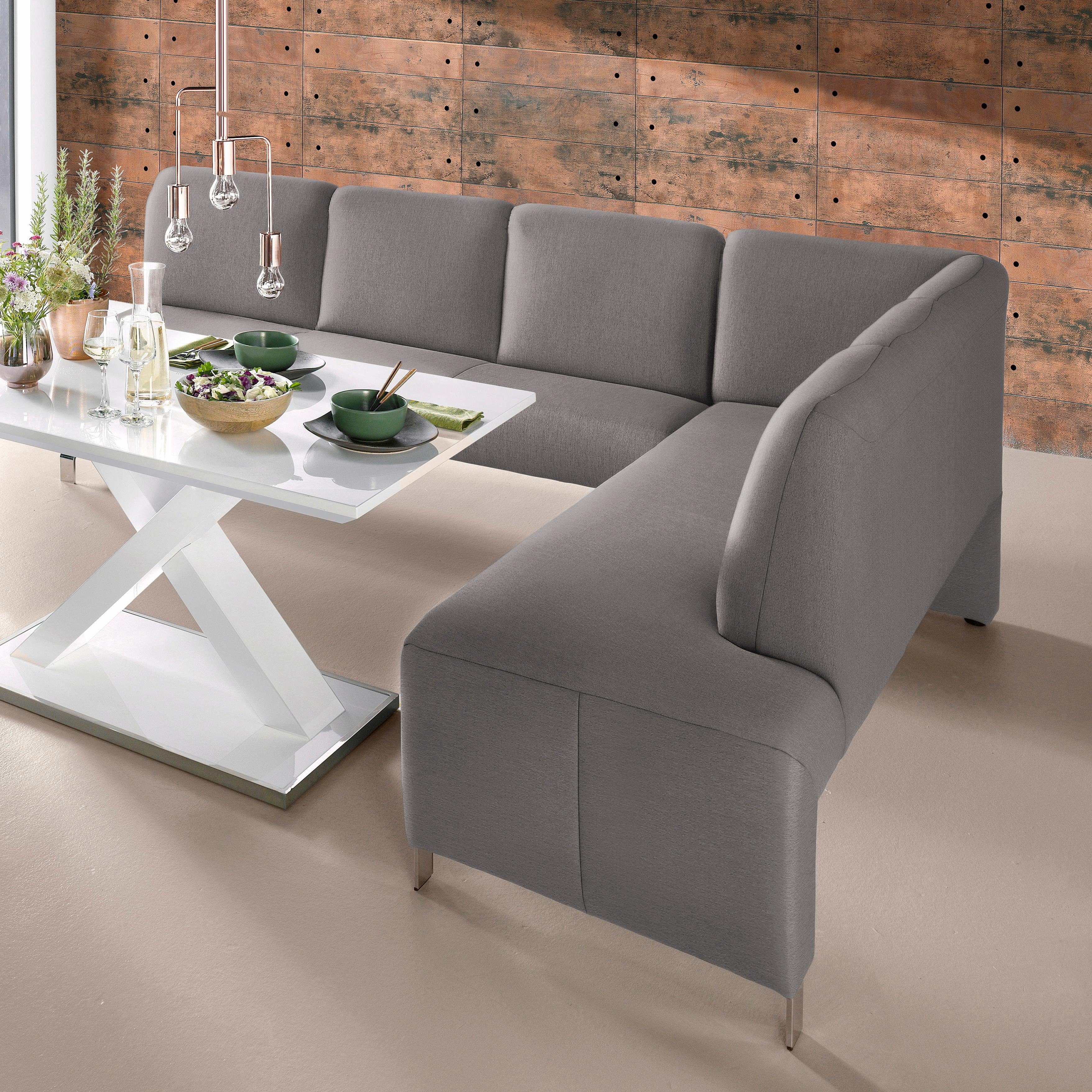exxpo - sofa fashion Eckbank Intenso, modern, 263/198 cm (B/T), hohe Bodenfreiheit, frei im Raum stellbar, hoher Sitzkomfort