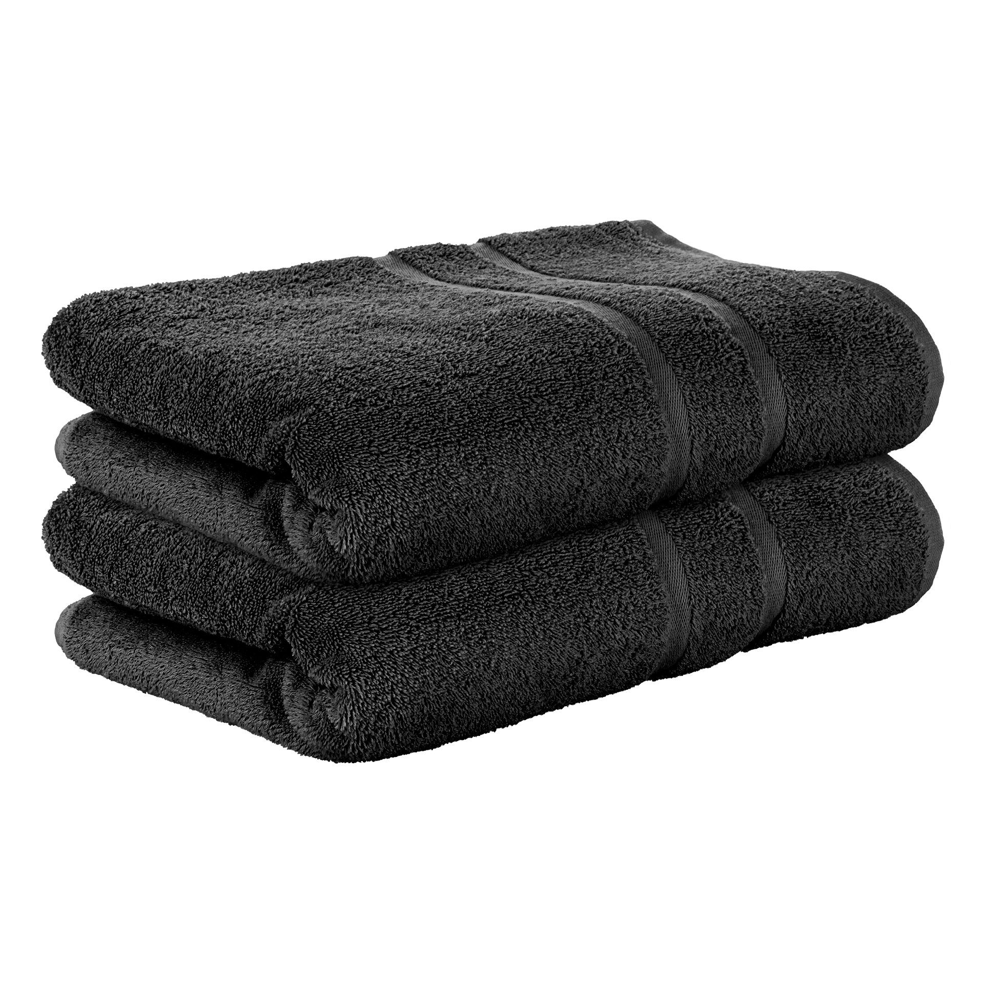 StickandShine Handtuch 2er Set Premium Frottee Handtuch 50x100 cm in 500g/m² aus 100% Baumwolle (2 Stück), 100% Baumwolle 500GSM Frottee Schwarz