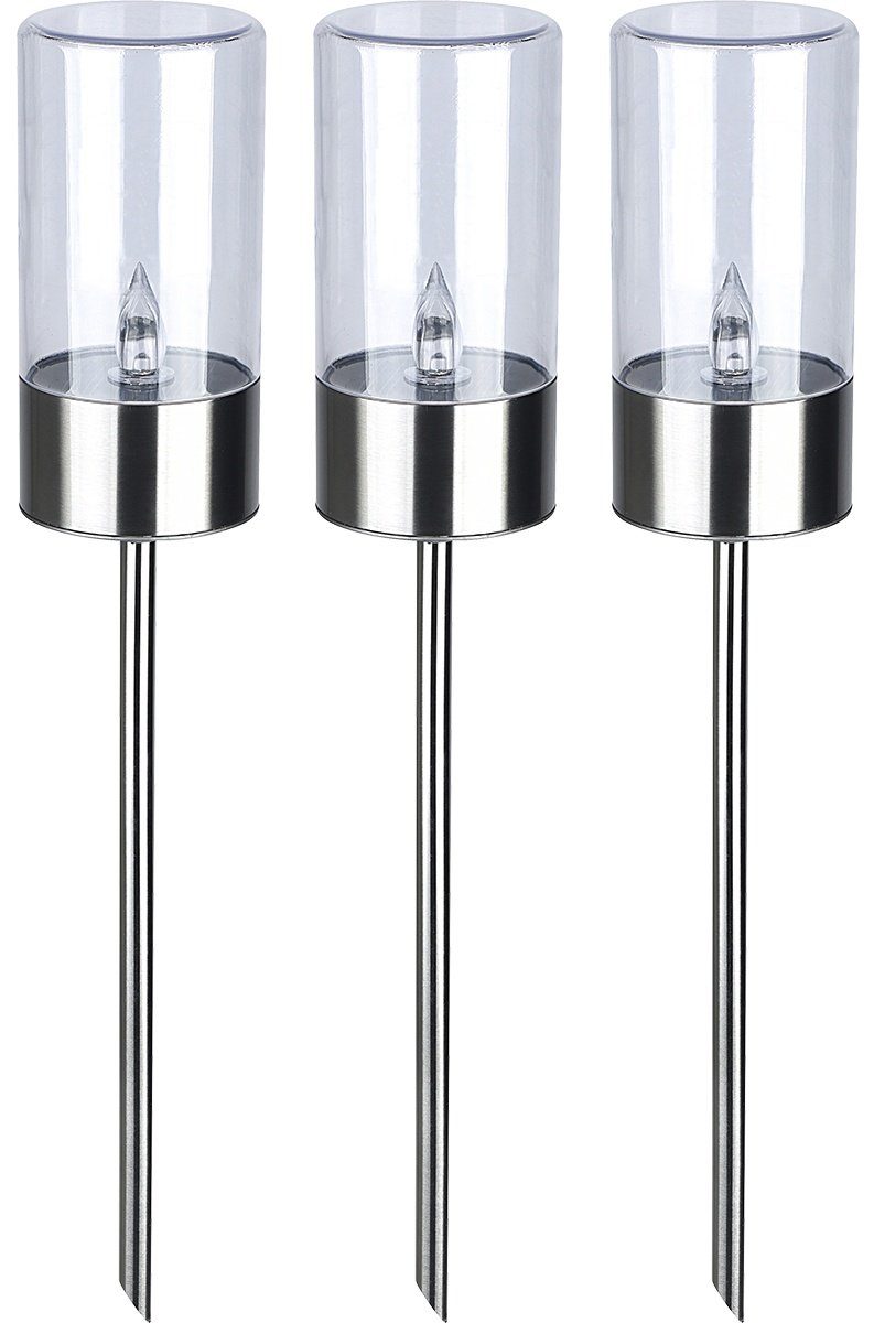 MeLiTec LED Solarleuchte Edelstahl Solarfackel, SO37, LED fest integriert, günstig online kaufen