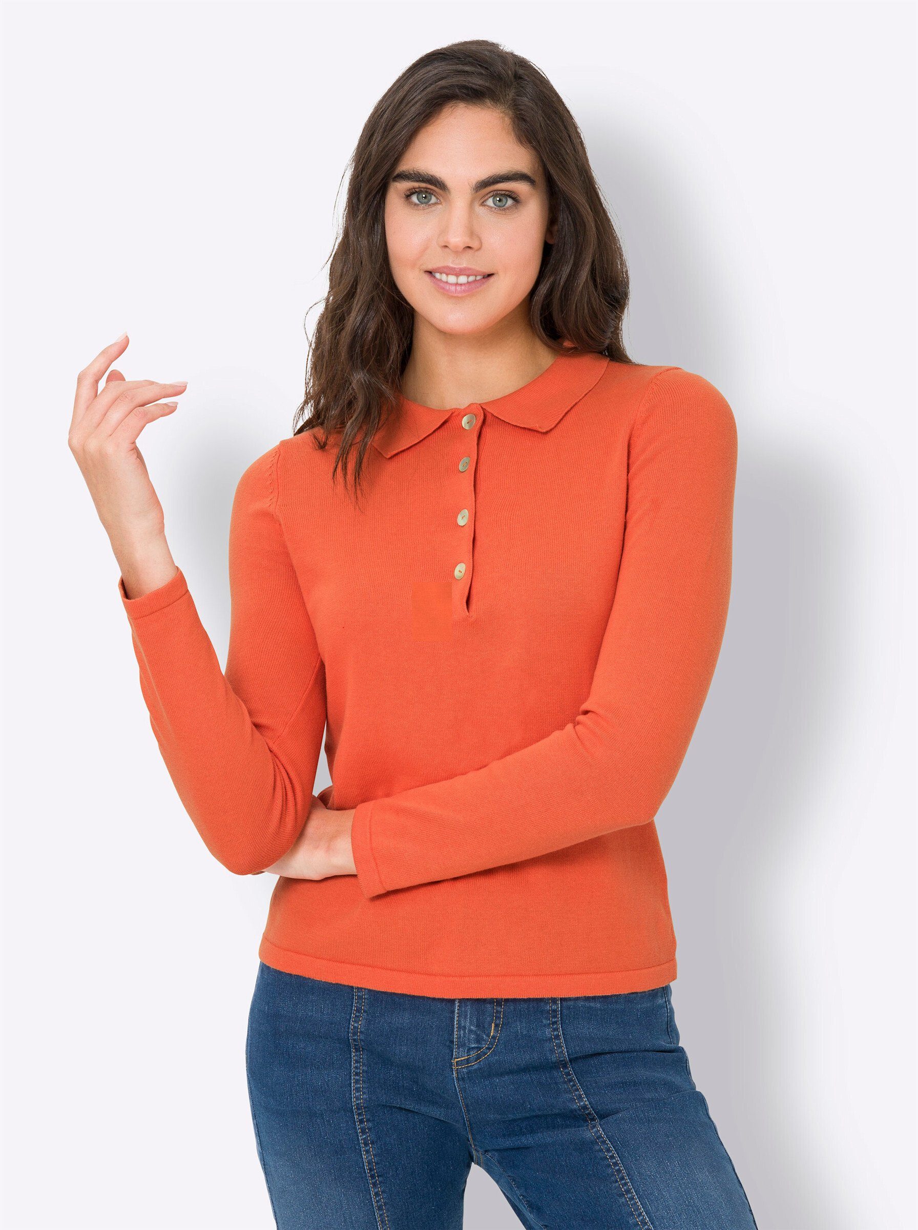 Neu eingeführt heine Strickpullover orange