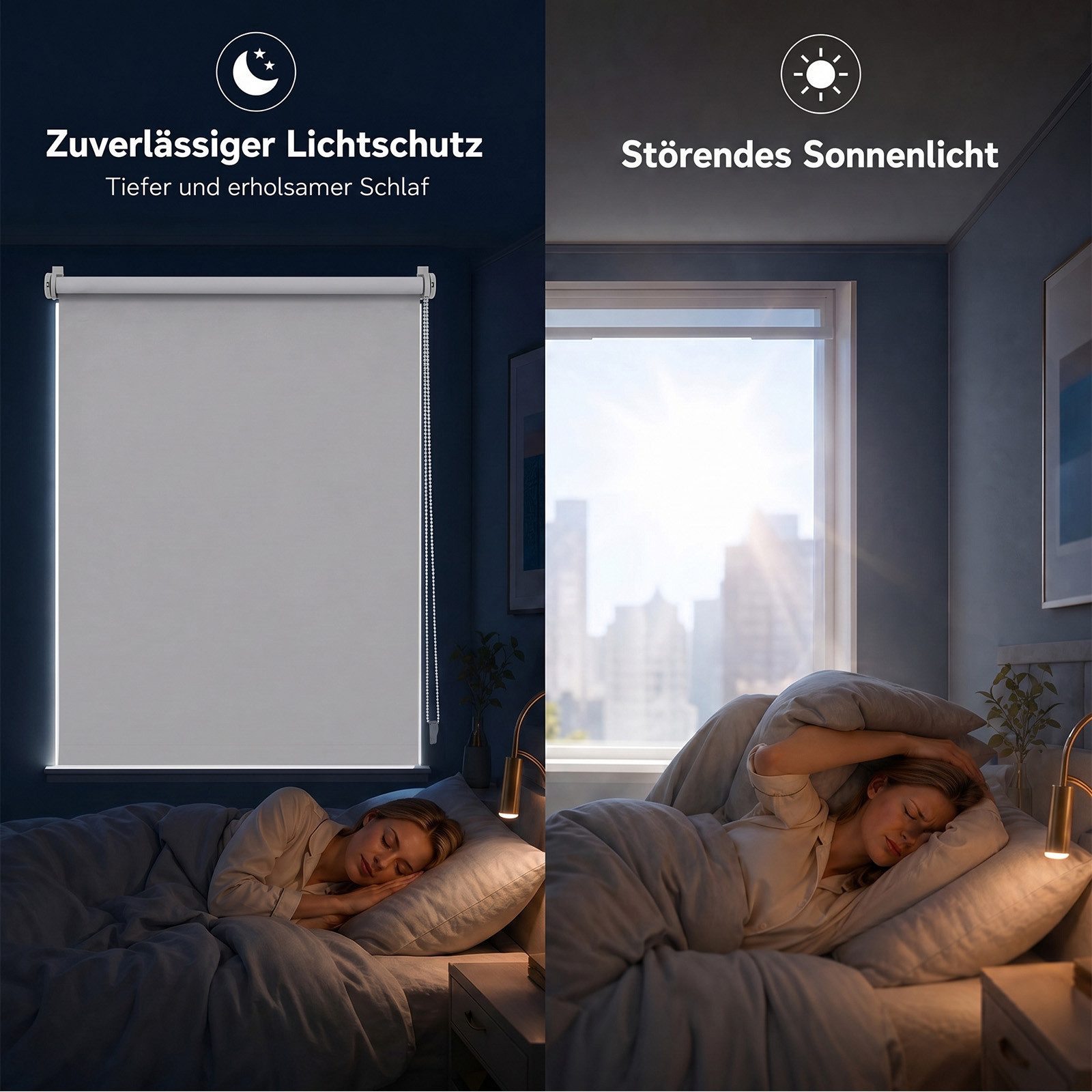 Verdunklungsrollo Rollos für Fenster ohne Bohren Seitenzugrollo Klemmfix Verdunkelnd, Salcar, Klemmfix, 40x130cm,Freihängend, Sonnenschutz, Sichtschutz Thermorollo