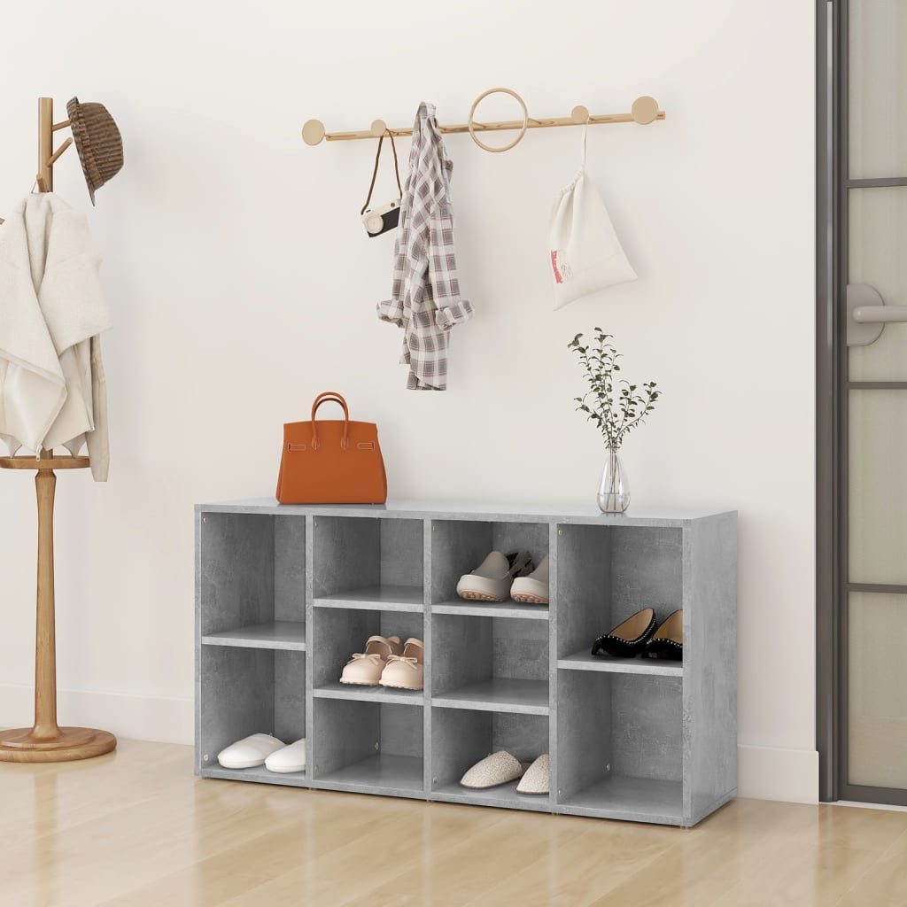 vidaXL Schuhschrank NA Schuhregal Schuhbank Betongrau 103x30x54,5 cm Spanplatte