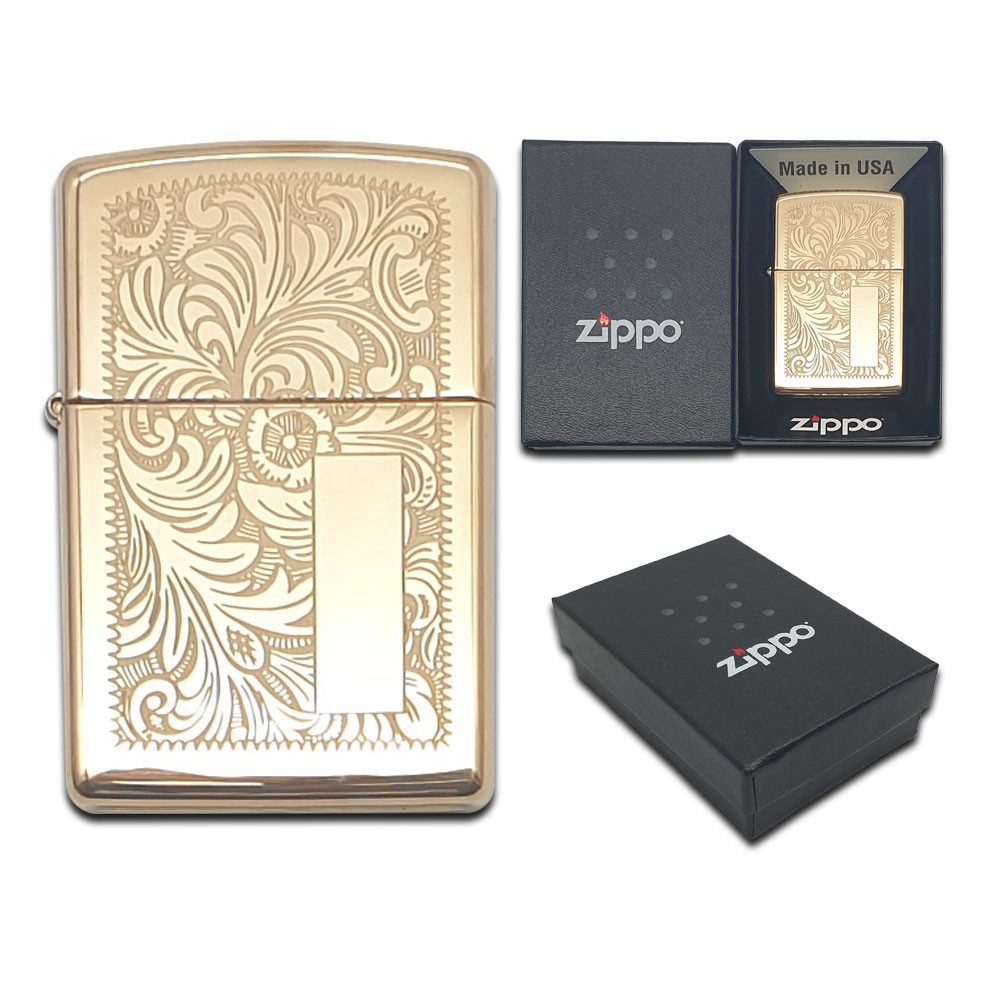 Zippo Feuerzeug Zippo Feuerzeug Venetian Design Gold Silber Benzinfeuerzeug