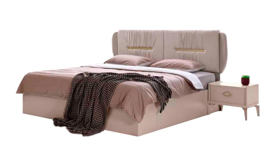 JVmoebel Bett Beige Bett Schlafzimmer Doppelbett Modern Design Rechteckig (1-tlg., Nur Bett), Made in Europa