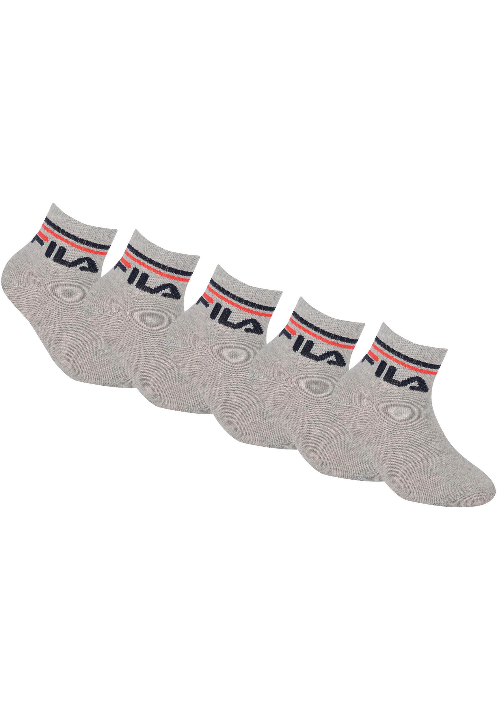 Fila Kurzsocken JUNIOR UNISEX QUARTER PLAIN SOCKS (6-Paar) mit eingestricktem Logo im Bündchen, Kindersocken