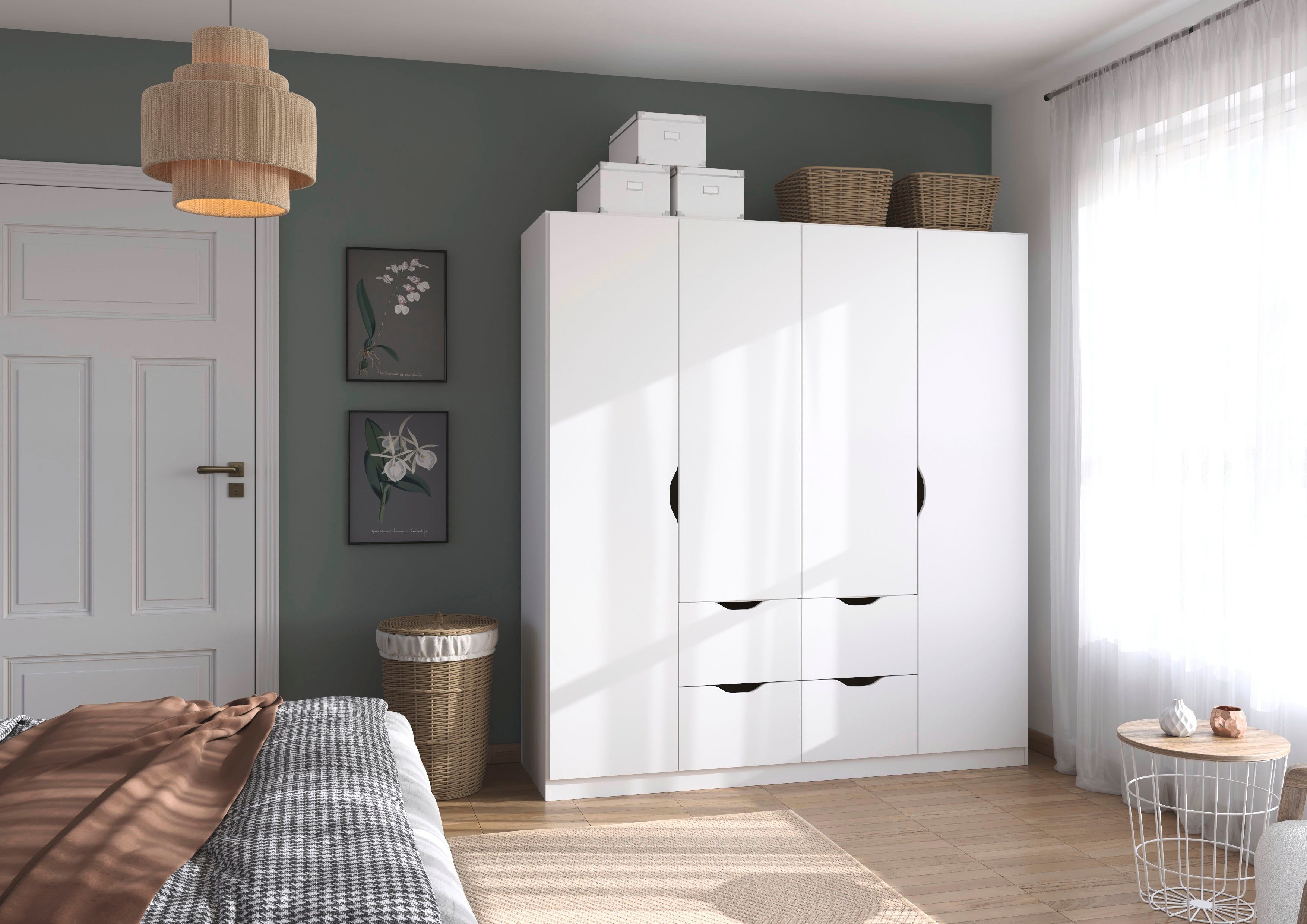 rauch Kleiderschrank Freising geräumiger Schrank Garderobe Schlafzimmerschrank (in 2 Breiten erhältlich TOP ANGEBOT) mit Griffmulden und Schubkästen OTTO´s Chois TOP PRODUKT