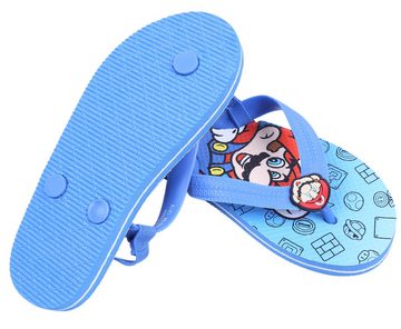 Sarcia.eu Blaue Super Mario Flip-Flops für Kinder 23/24 EU Badezehentrenner