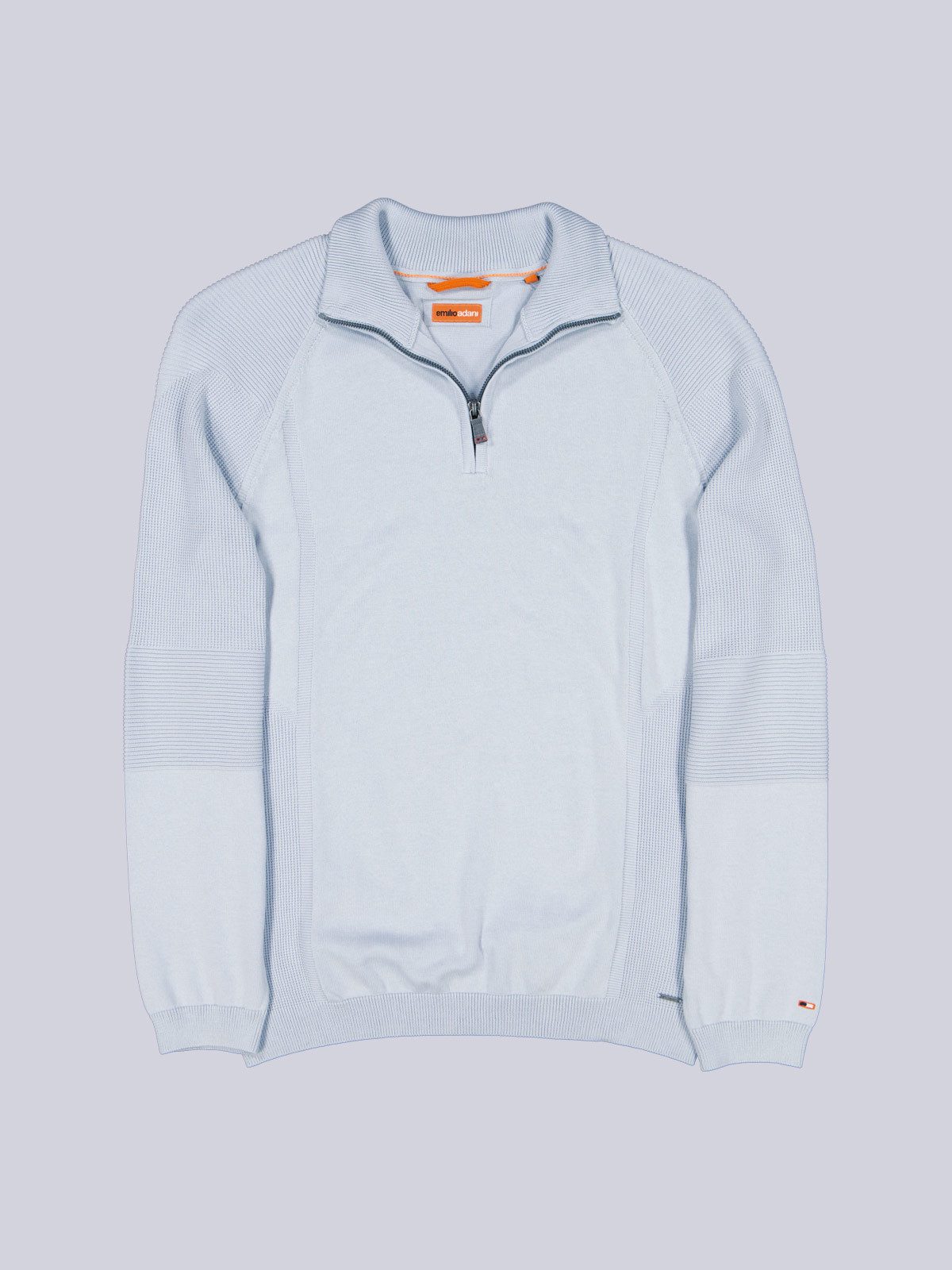 emilio adani Stehkragenpullover Herren Pullover Polokragen, Hellblau