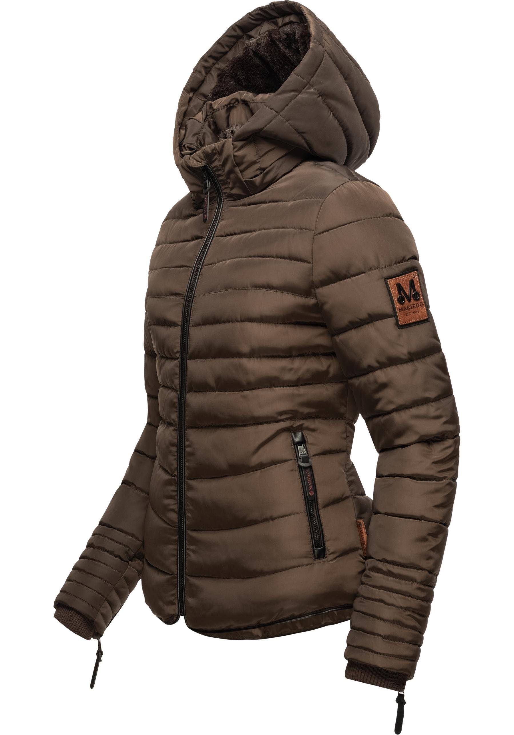 Marikoo Steppjacke rostbraun Amber Winterjacke Teddyfutter stylische mit