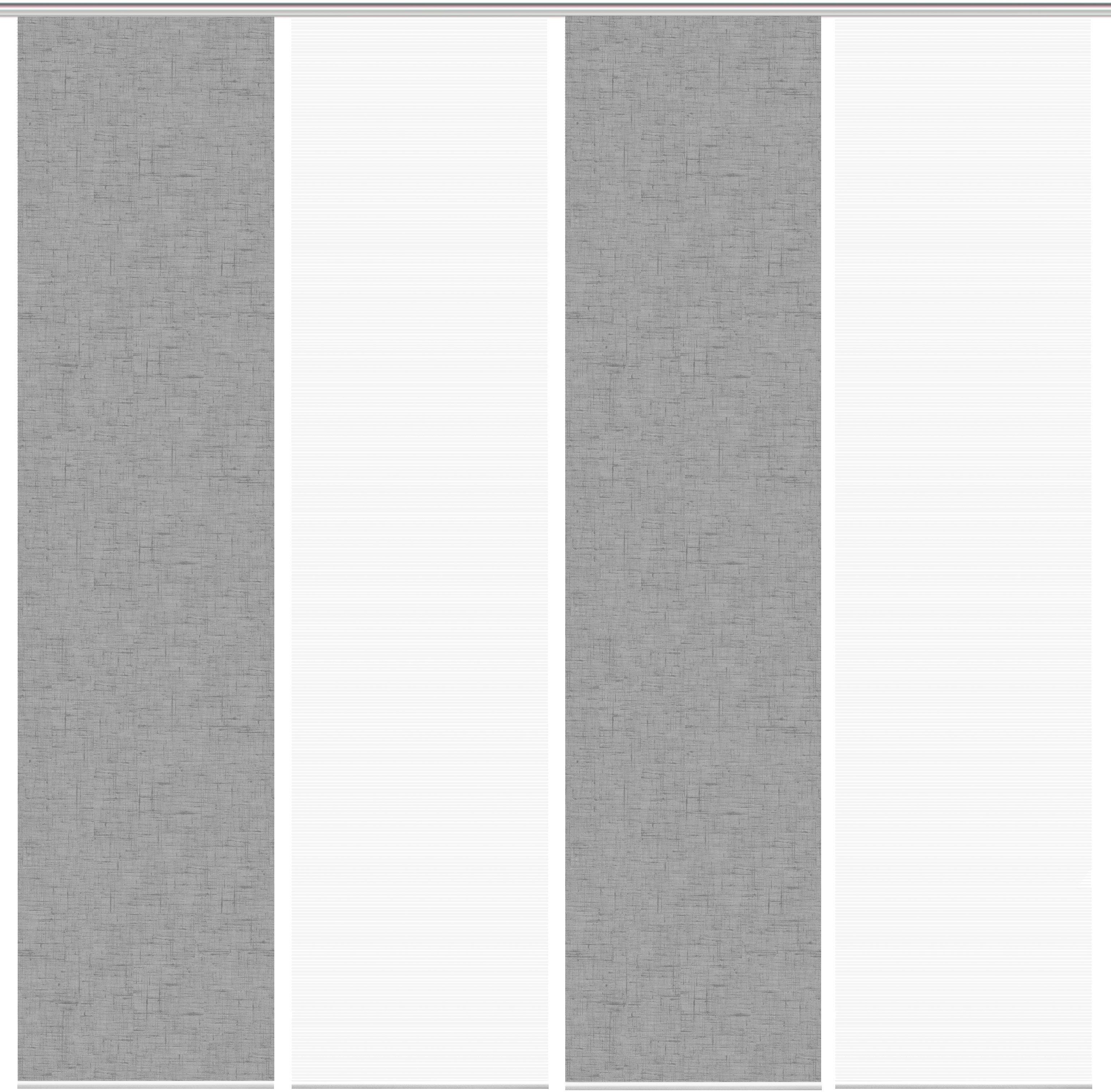 Vision S Schiebegardine PIVE 4er SET (4 St), Paneelwagen, halbtransparent, Schiebevorhang Digidruck 4er Set PIVE