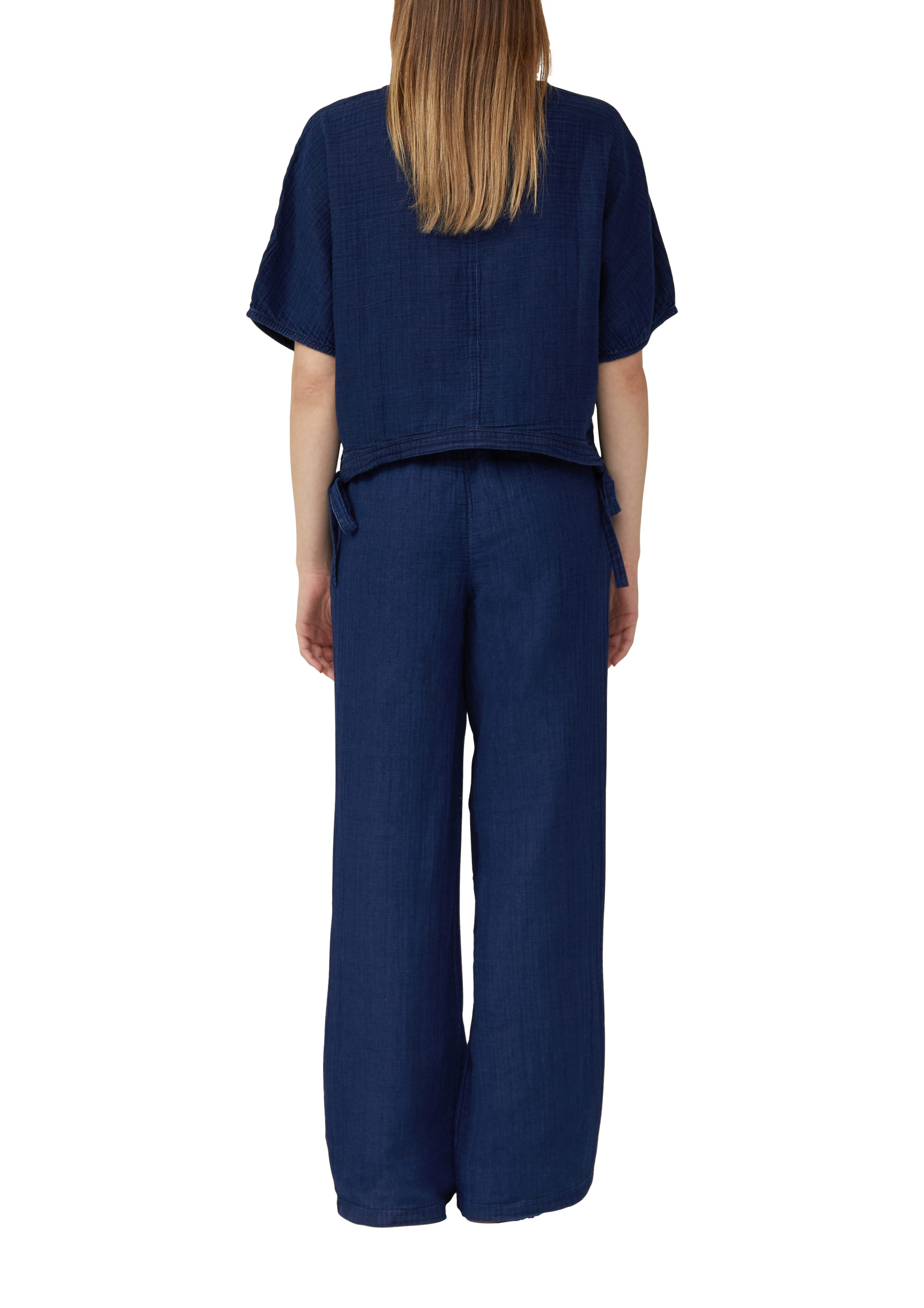 s.Oliver Kurzarmbluse Indigo dyed Bluse mit günstig online kaufen