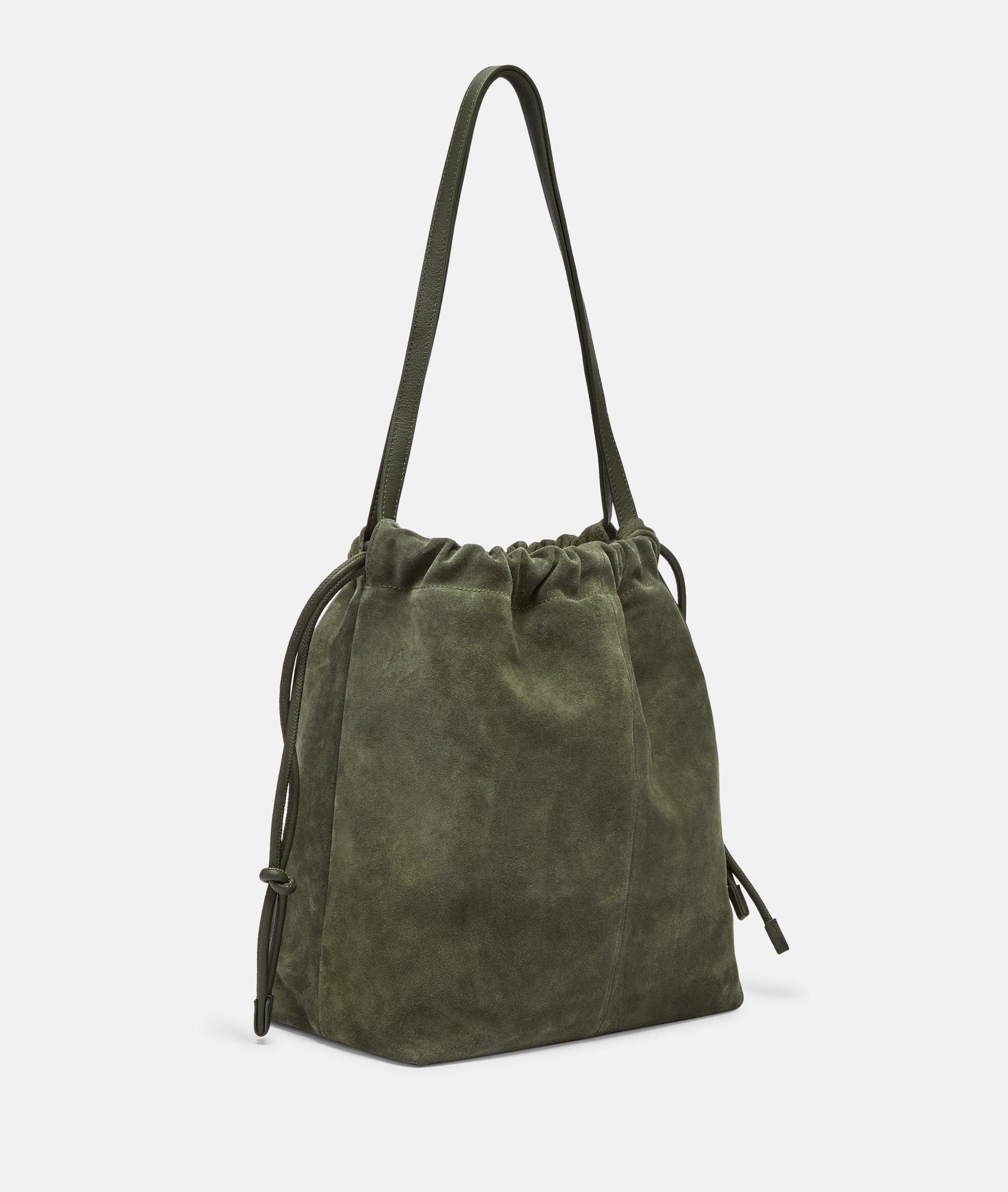 Liebeskind Berlin Schultertasche Lya Hobo M, Geräumige Beuteltasche aus weichem Veloursleder