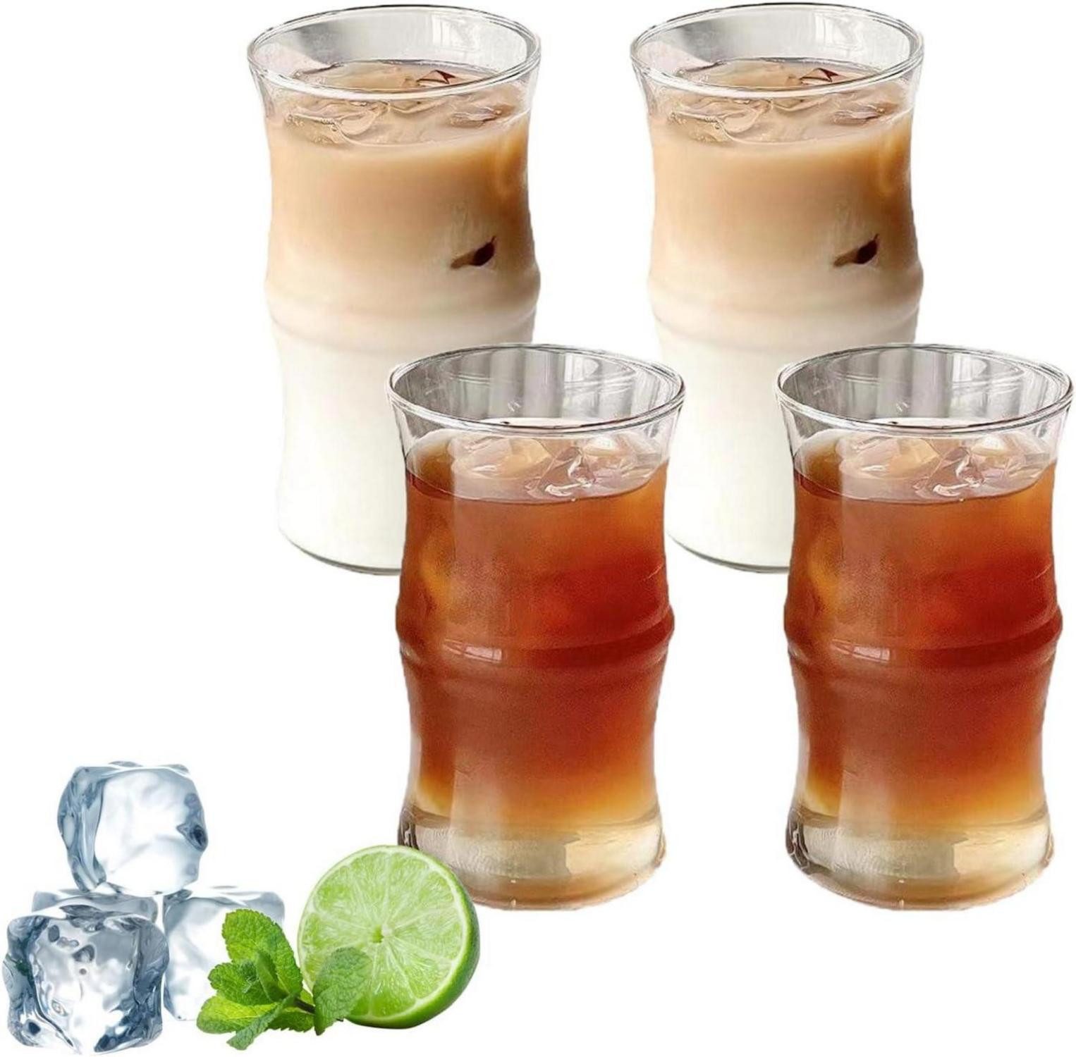 Latte-Macchiato-Glas 2er Latte Macchiato Gläser 400ml Cappuccino Teegläser Kristall