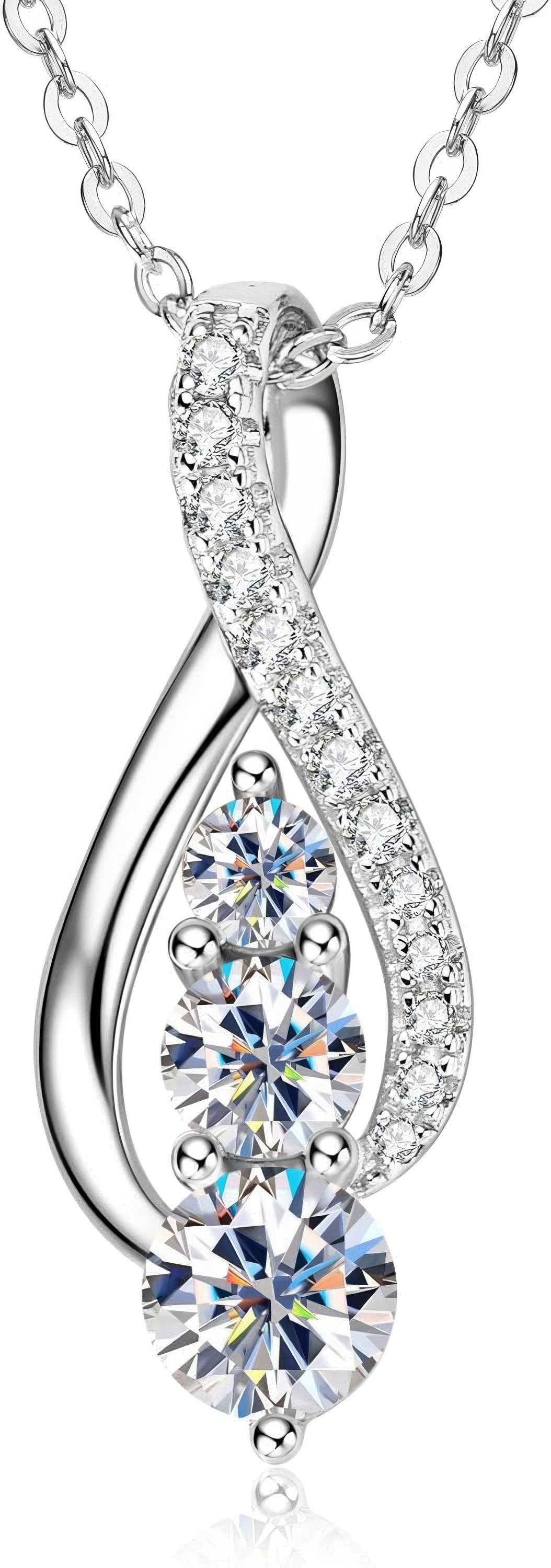 Jumpeak Kette mit Anhänger halskette damen gold 585 echtgold, Damen-Diamantkette,labordiamant, d/e, vvs/vs, Verlobungsgeschenke, Jubiläumsgeschenke, damen geschenk