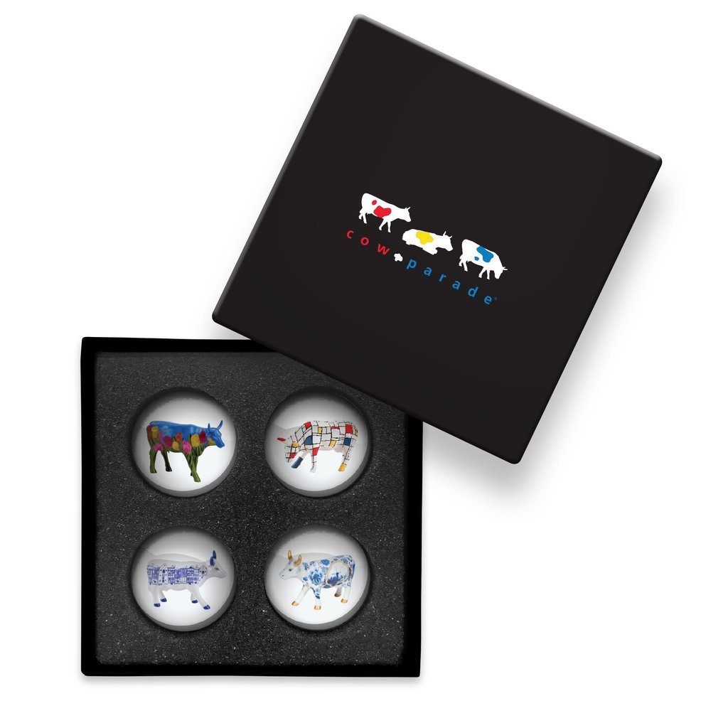 Dekomagnet Cowparade Kuh Glass Magnet Set 'Blue', CowParade | Magnethalter