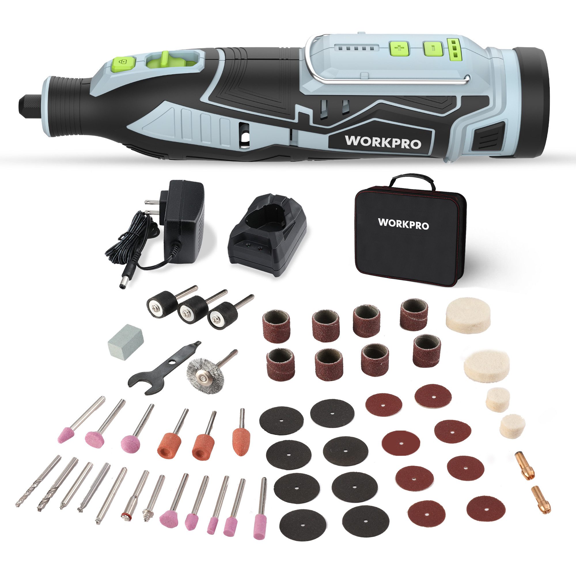 Kurbelwellen-Drehwerkzeug Set 12V, 115 Zubehörteile, 5 Geschwindigkeiten, Tasche