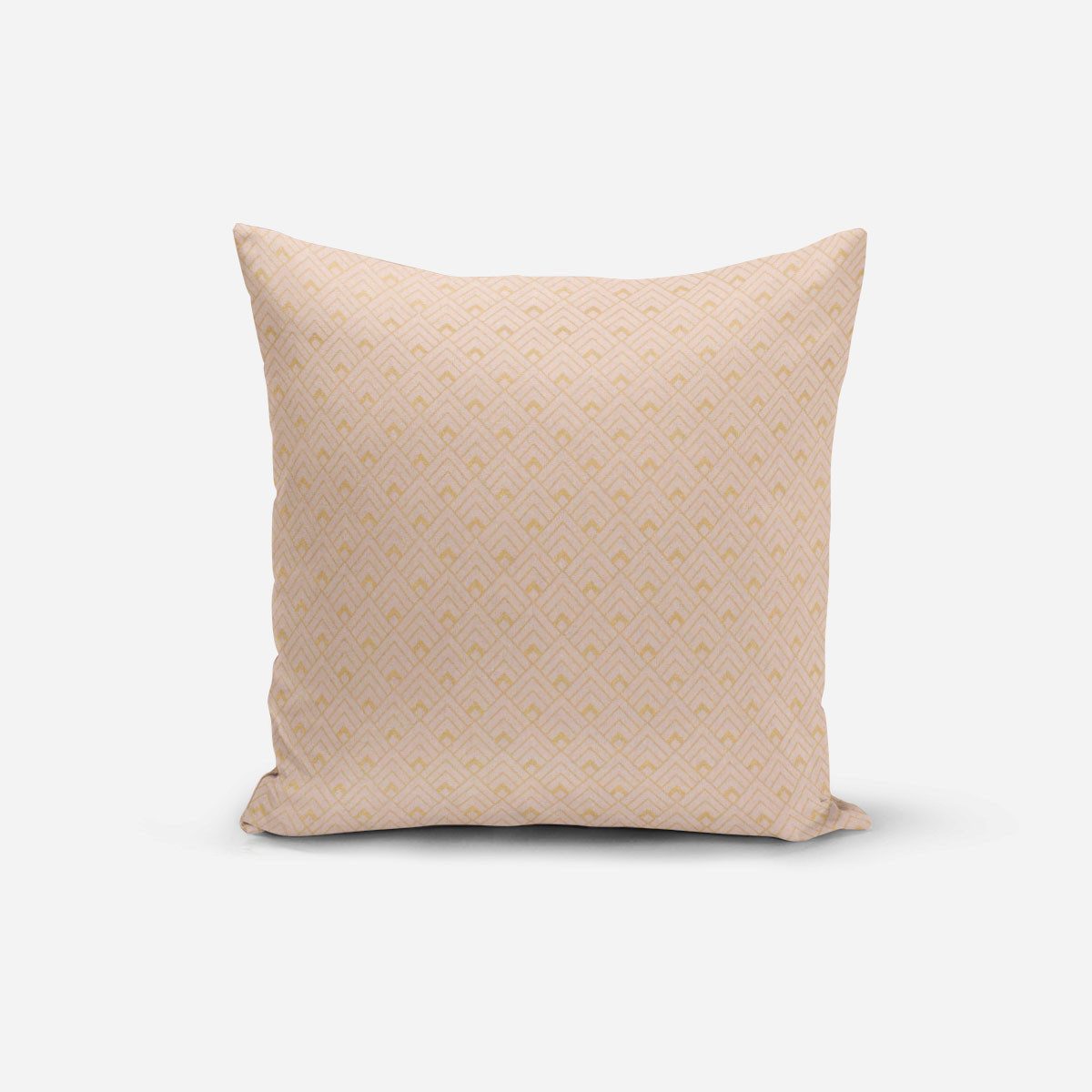 SCHÖNER LEBEN. Dekokissen SCHÖNER LEBEN. Kissenhülle Art Deco Metallic Rauten rosa gold