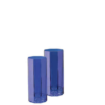 Rosenthal meets Versace Longdrinkglas Medusa Lumiere blau im Geschenkkarton 2er Set Longdrink, Kristallglas