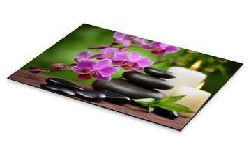 Posterlounge Alu-Dibond-Druck Editors Choice, Wellness-Stillleben mit Orchideen, Badezimmer Feng Shui Fotografie