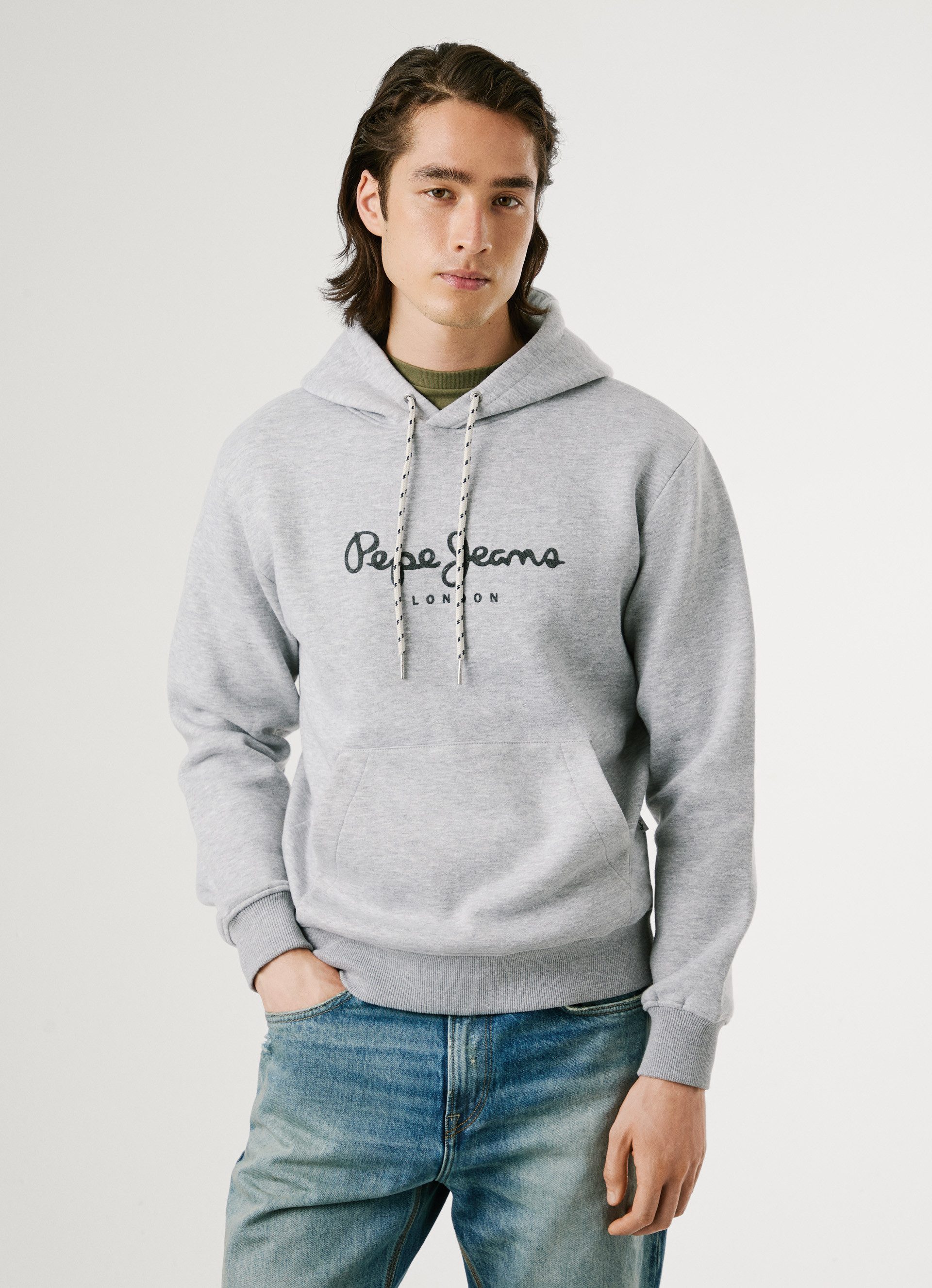 Pepe Jeans Hoodie MACBETH MELANGE Regular Fit mit Kordelzug günstig online kaufen
